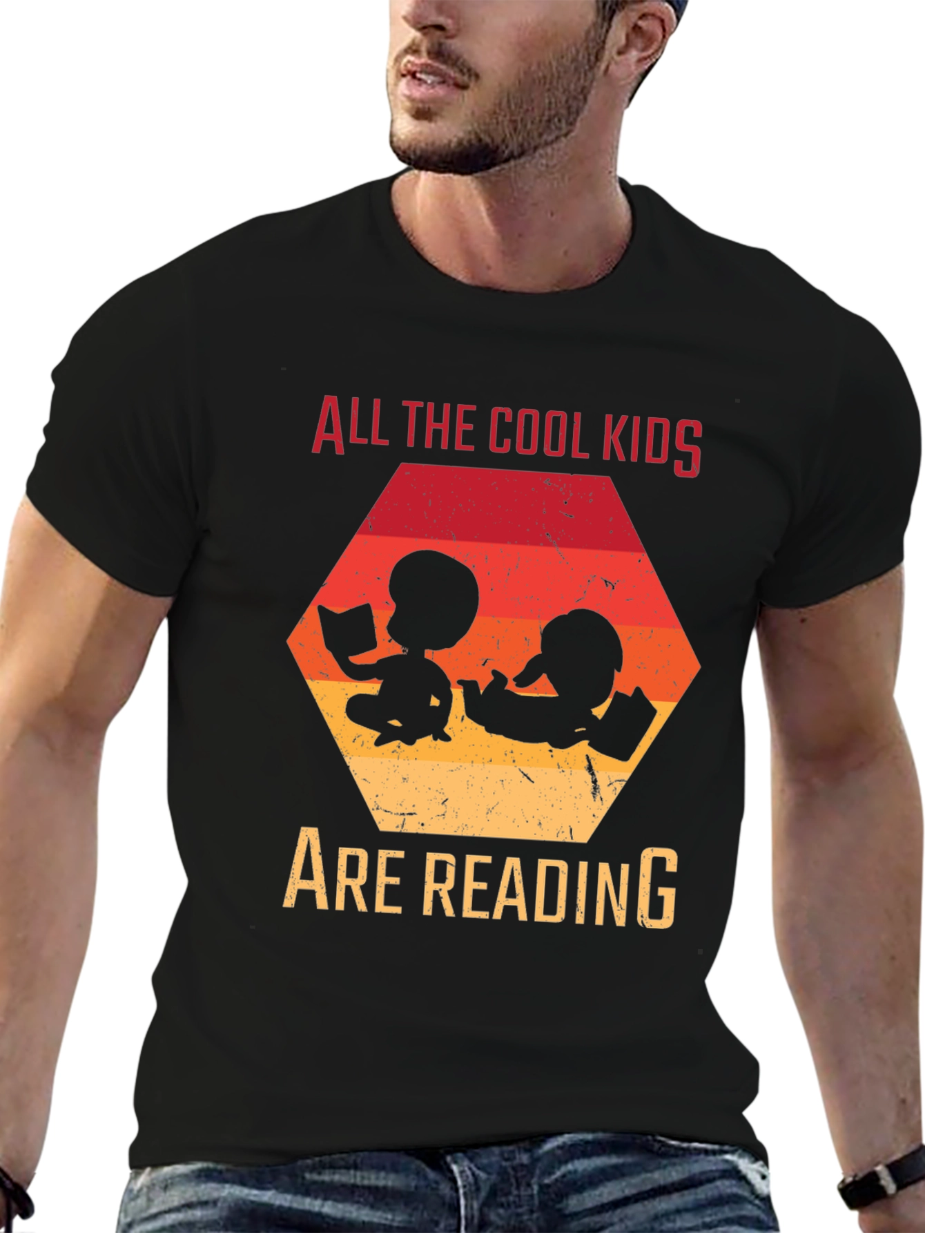 Black Cool Kids Reading Graphic Tee - Black T-Shirt view 6