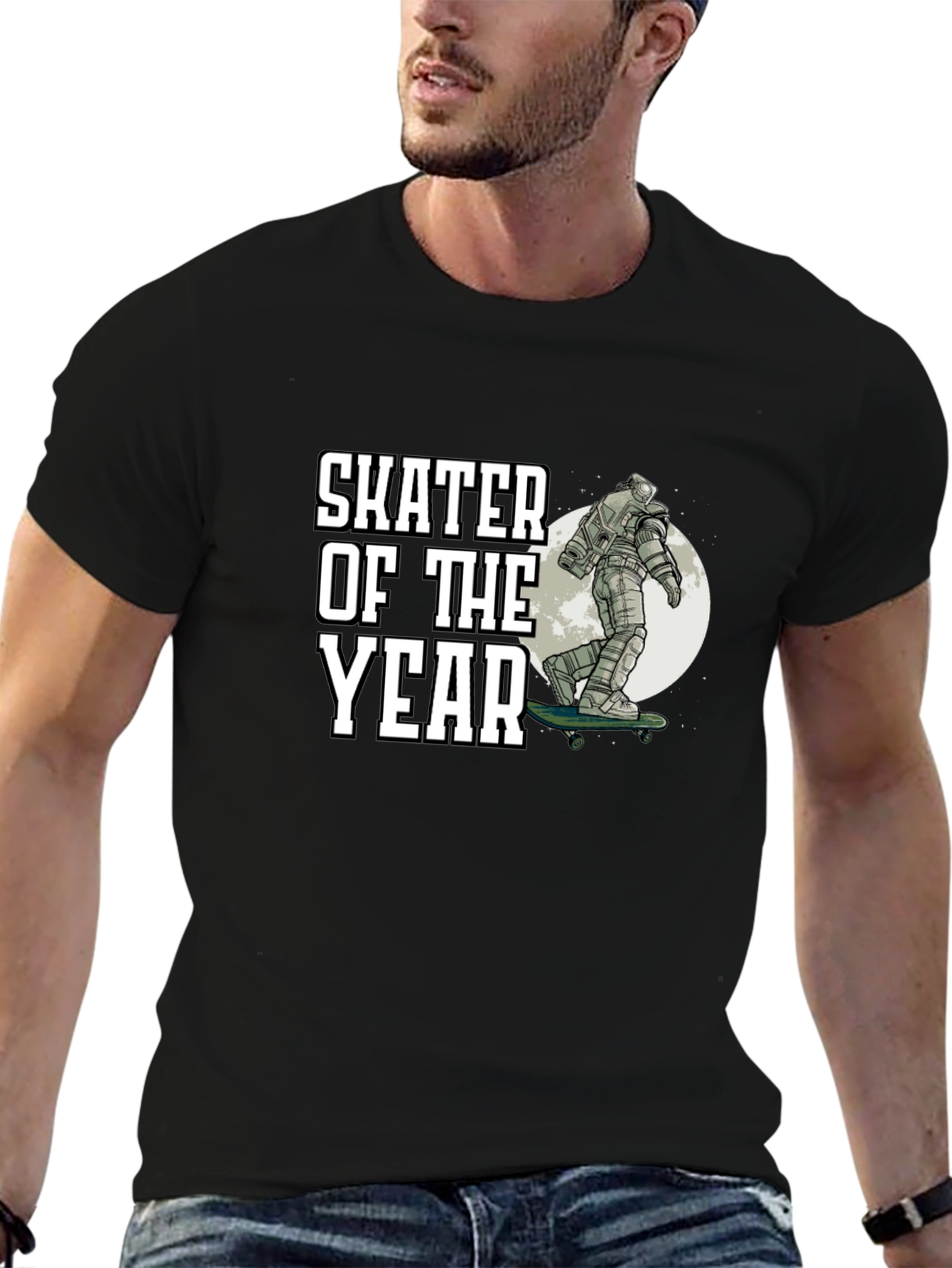 Black Skater of the Year Graphic Tee - Unique Design view 6
