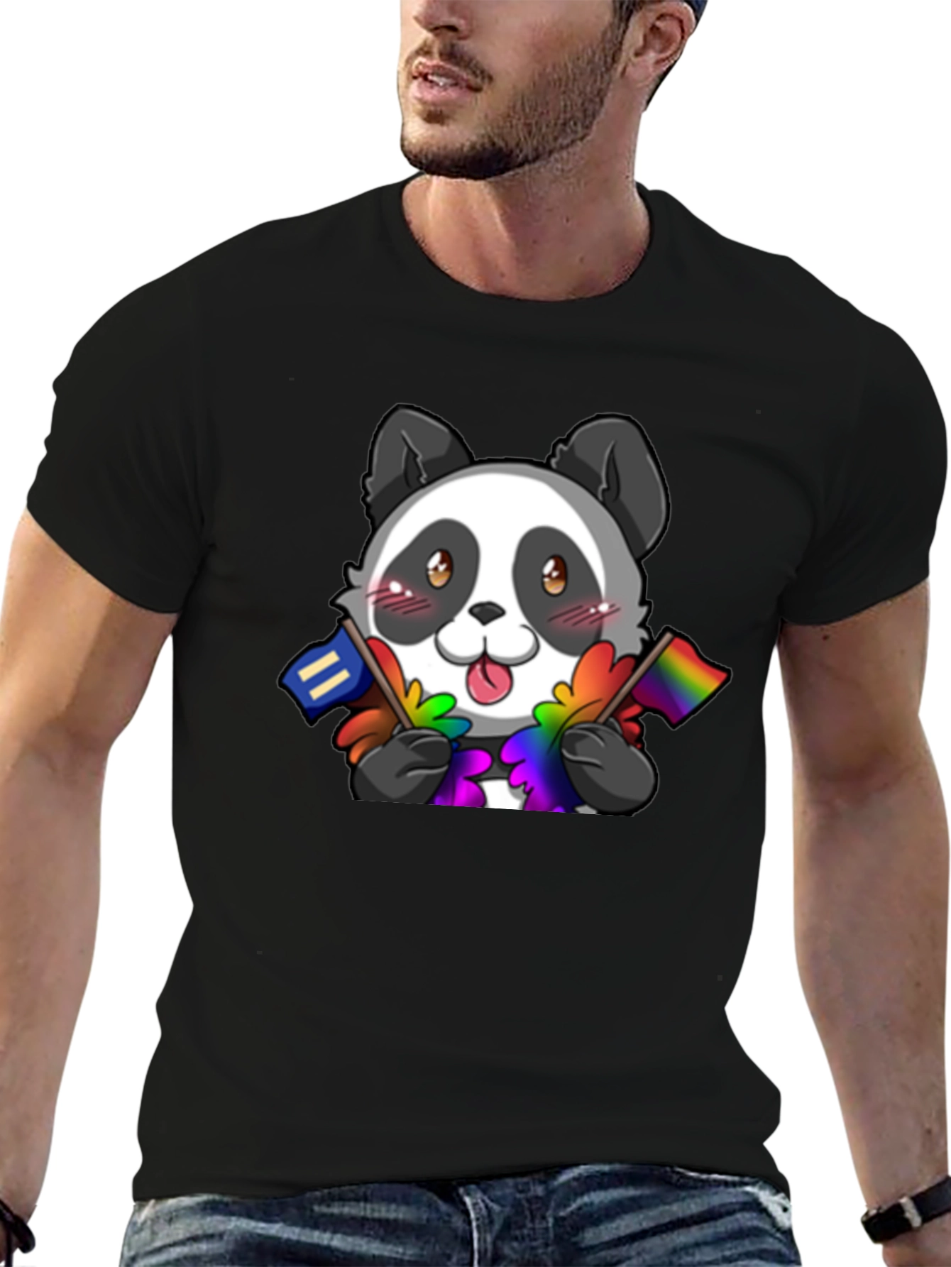 Black Pride Panda T-Shirt - LGBTQ+ Supporter Tee view 6