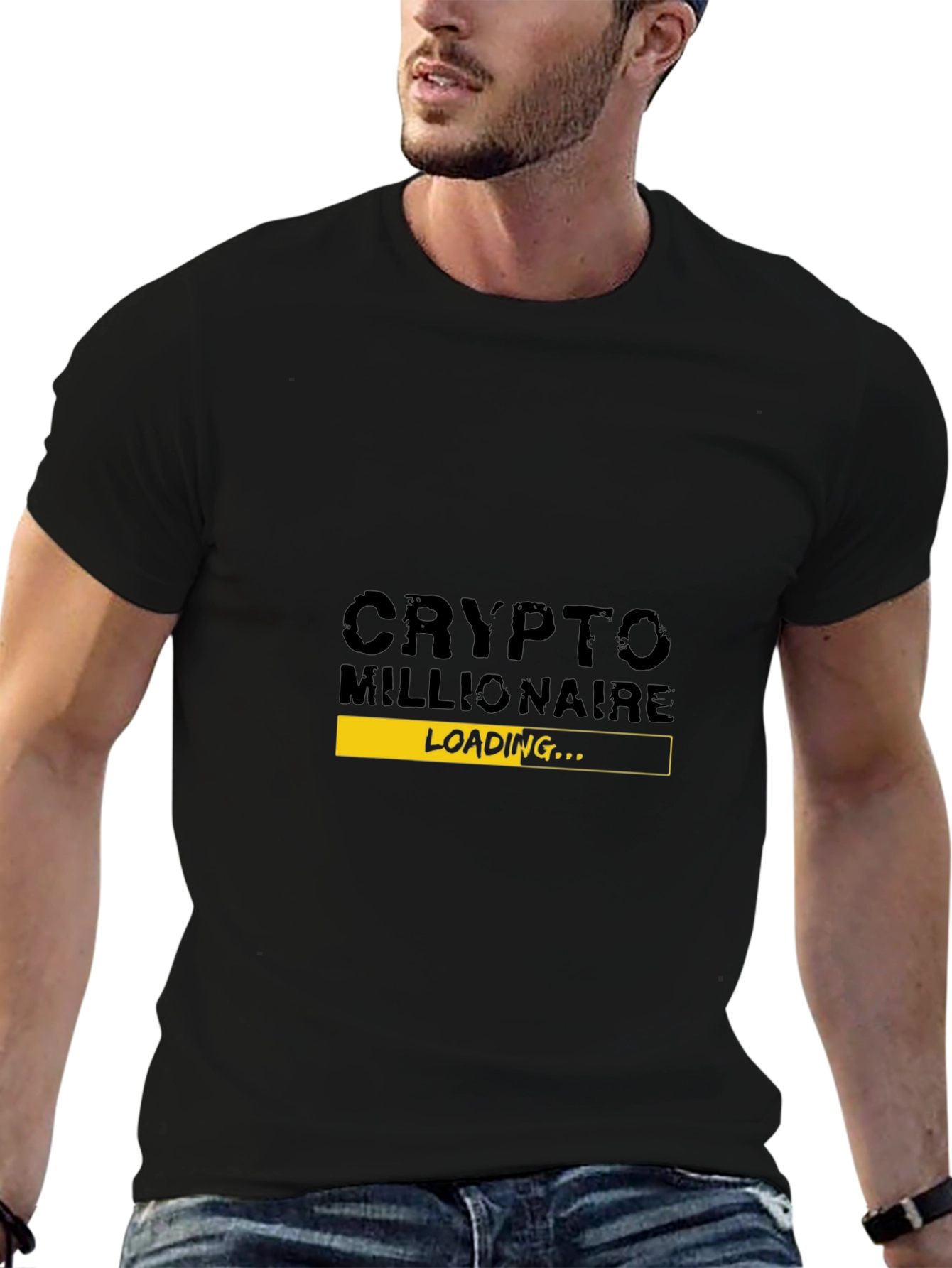 Black Crypto Millionaire Loading T-Shirt - Black view 6