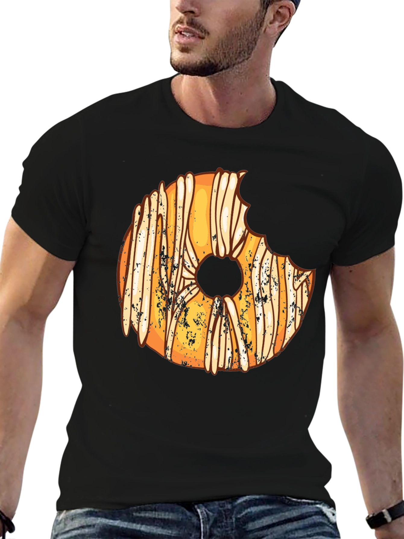 Black Bitten Donut Graphic Tee - Sweet Tooth Fashion view 6