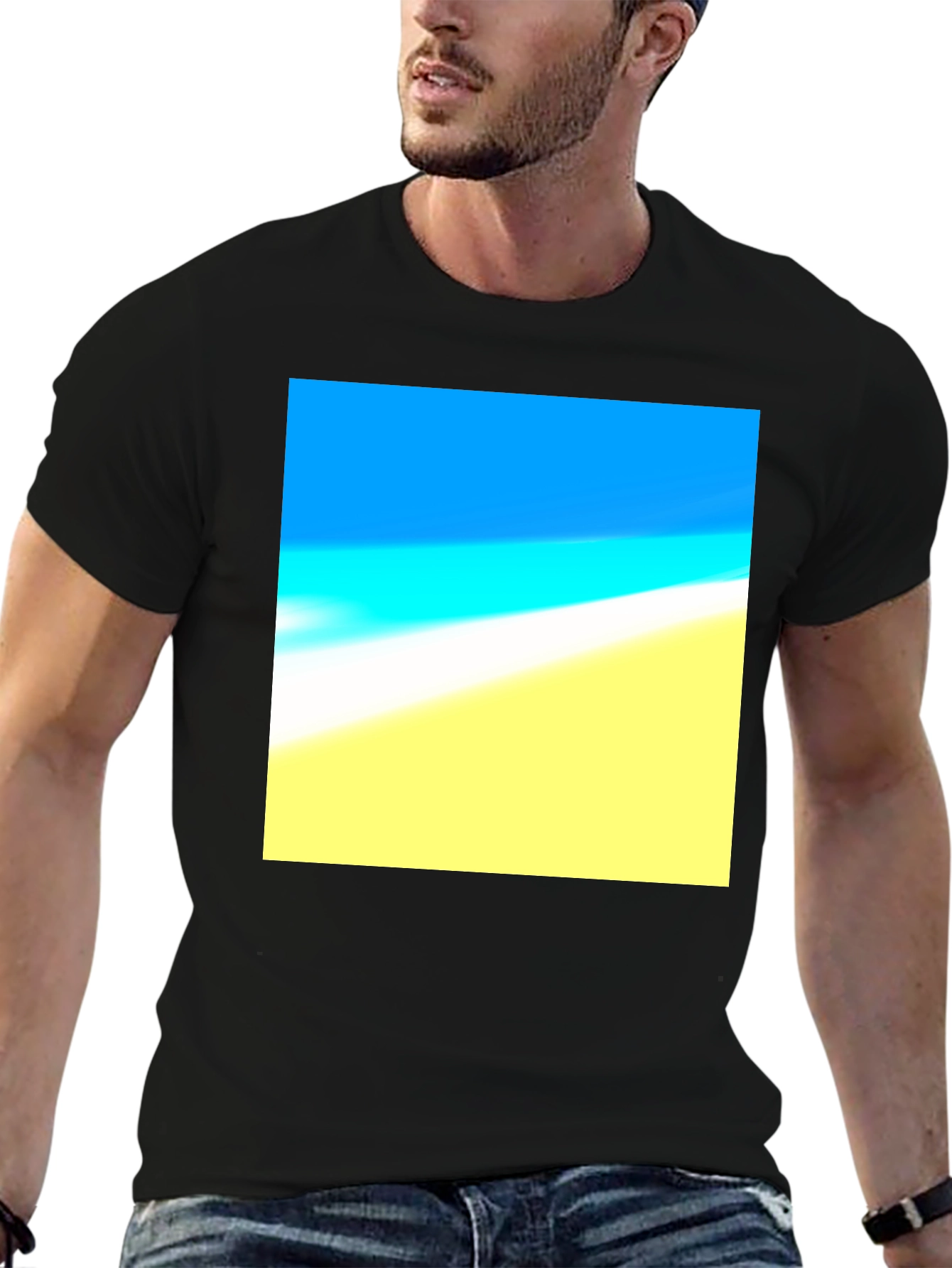 Black Beach Day T-Shirt - Soft Cotton, Vibrant Design view 6