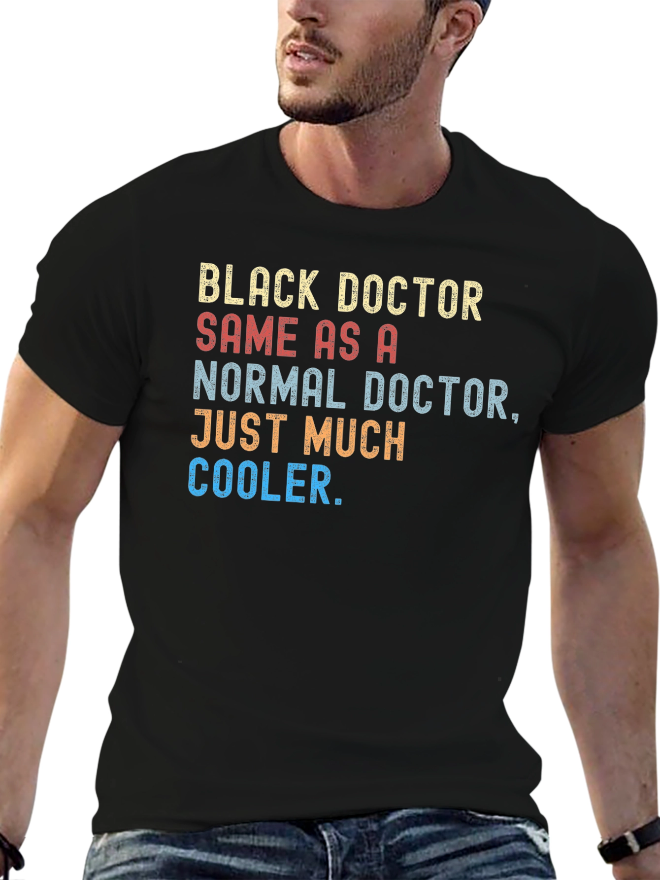 Black Black Doctor Cooler T-Shirt - Stylish & Humorous view 6