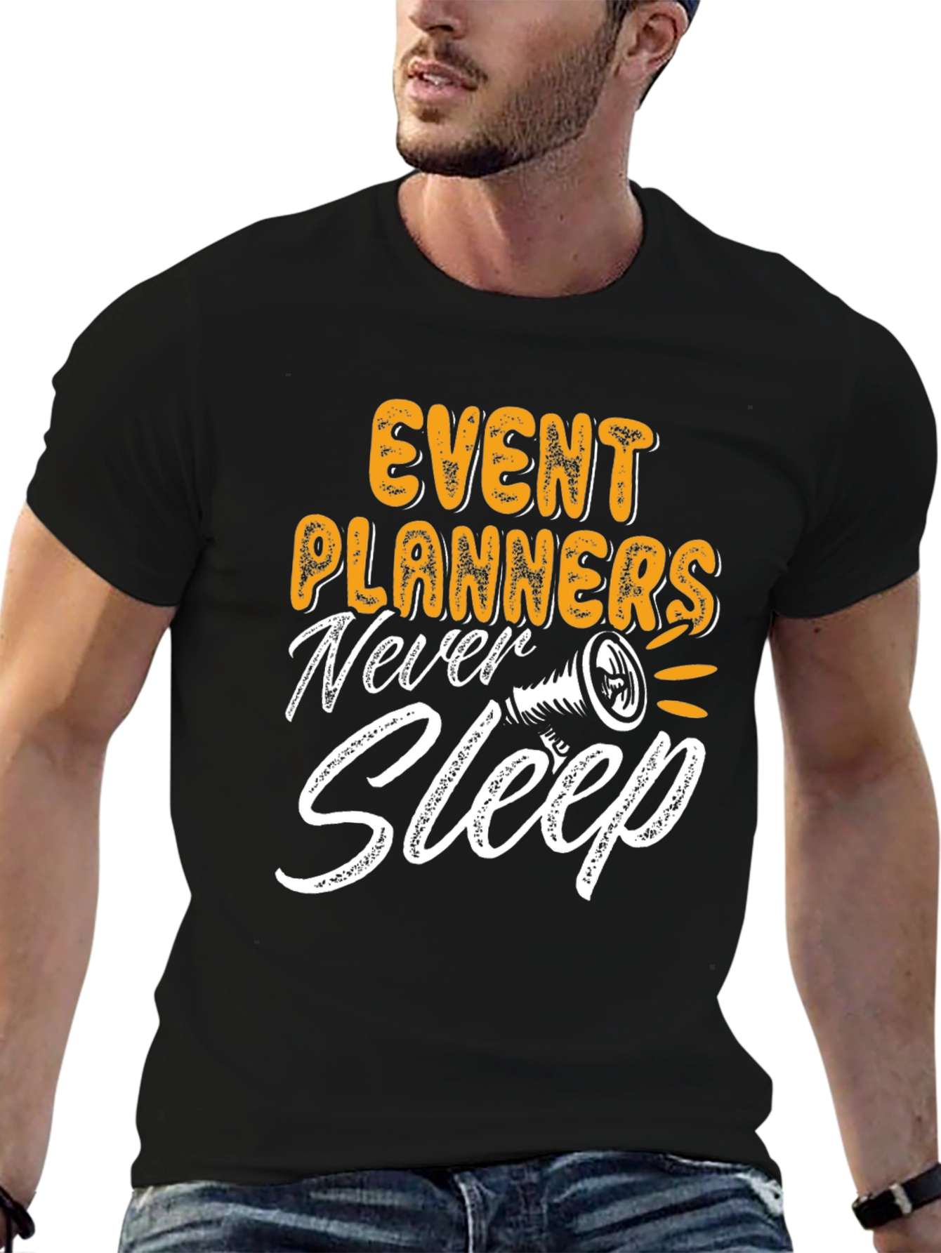 Black Event Planners Never Sleep Graphic T-Shirt view 6