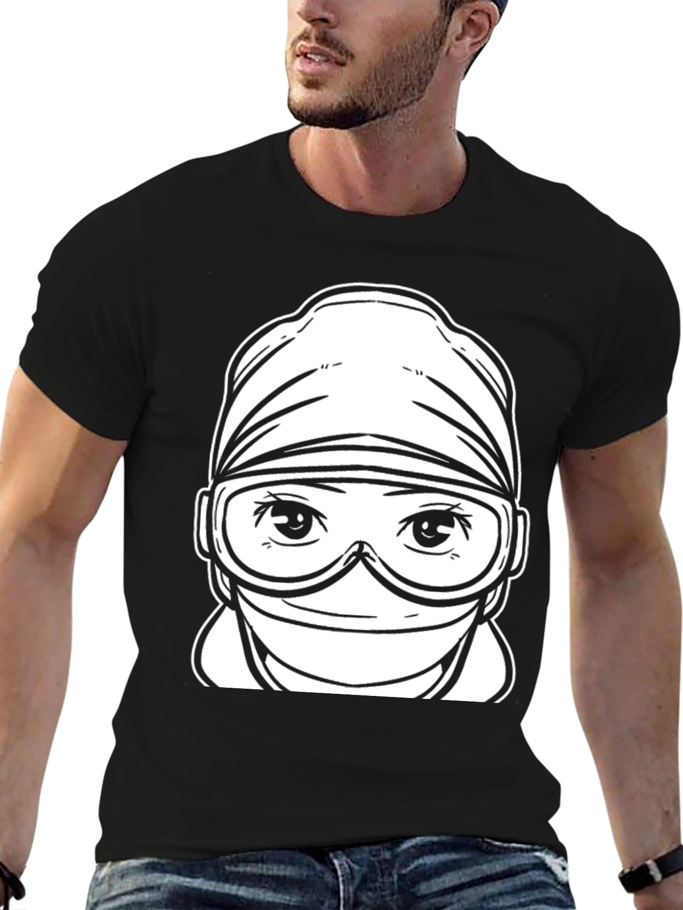 Black Surgeon Graphic Tee - Unisex Black T-Shirt view 6