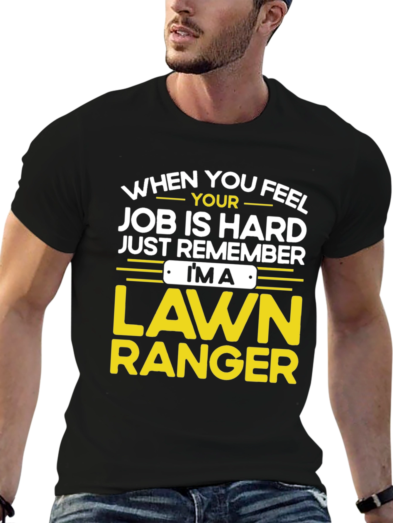 Black Lawn Ranger T-Shirt - Funny Landscaping Tee view 6