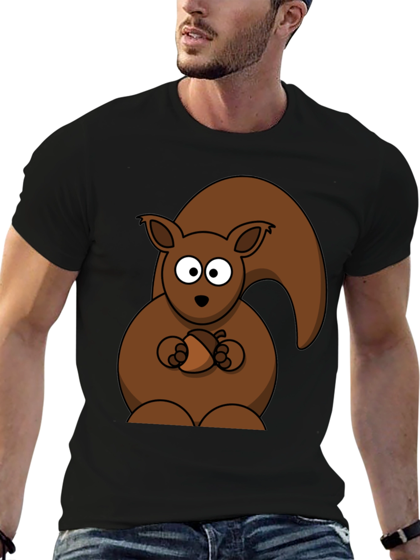 Black Funny Squirrel Nut T-Shirt view 6