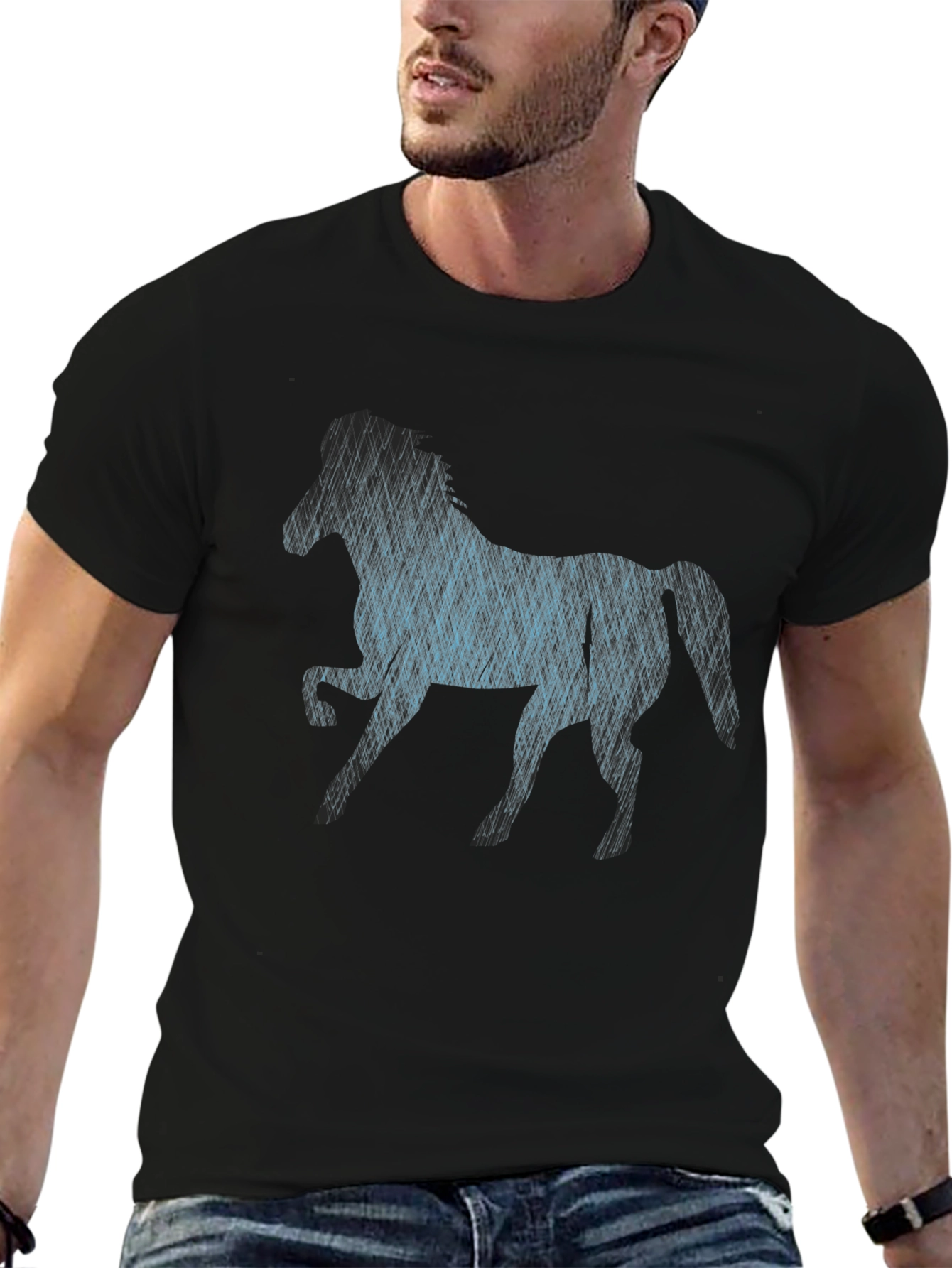 Black Horse Graphic Tee - Men's Black Short Sleeve view 6