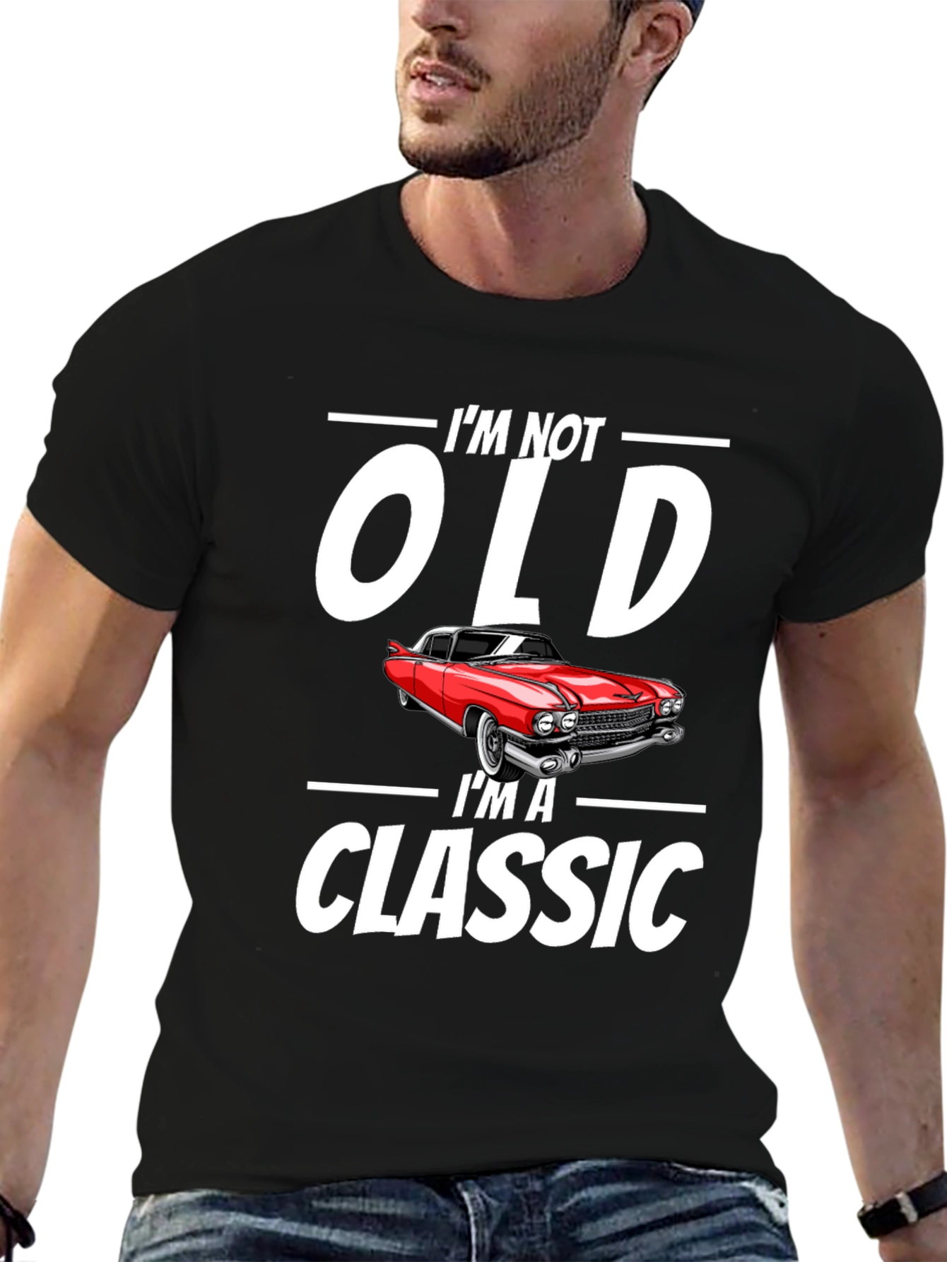 Black I'm Not Old I'm A Classic Car Graphic T-Shirt view 6