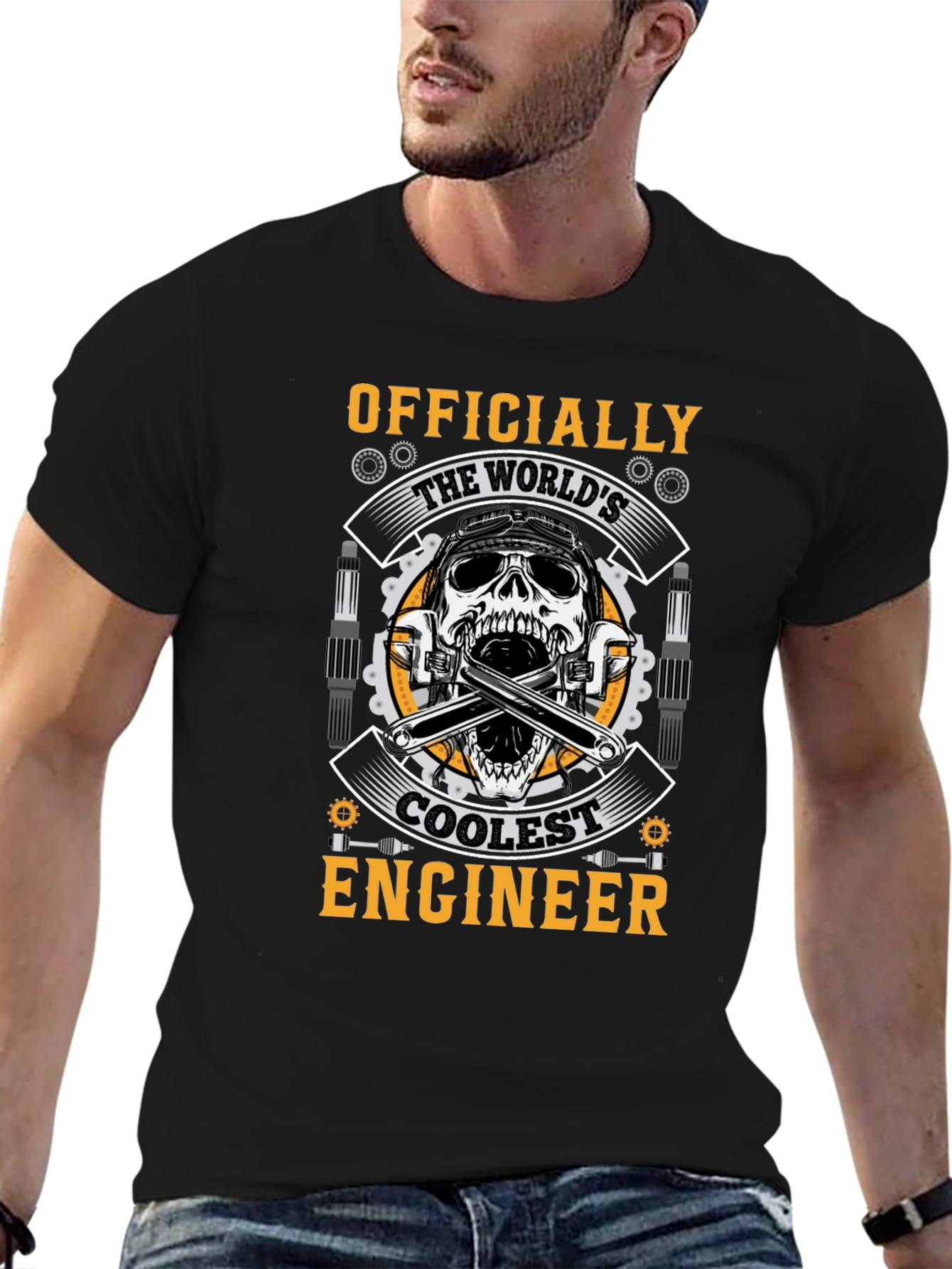 Black Coolest Engineer T-Shirt view 6