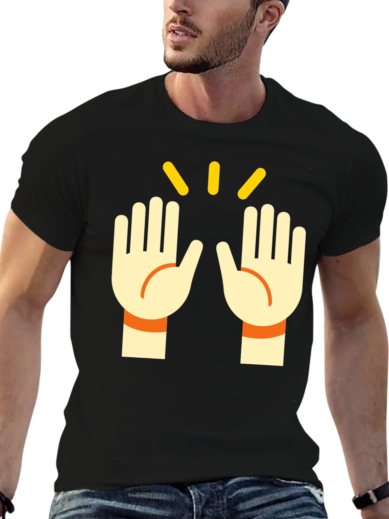Black High Five Graphic Tee - Stylish Casual T-Shirt view 6