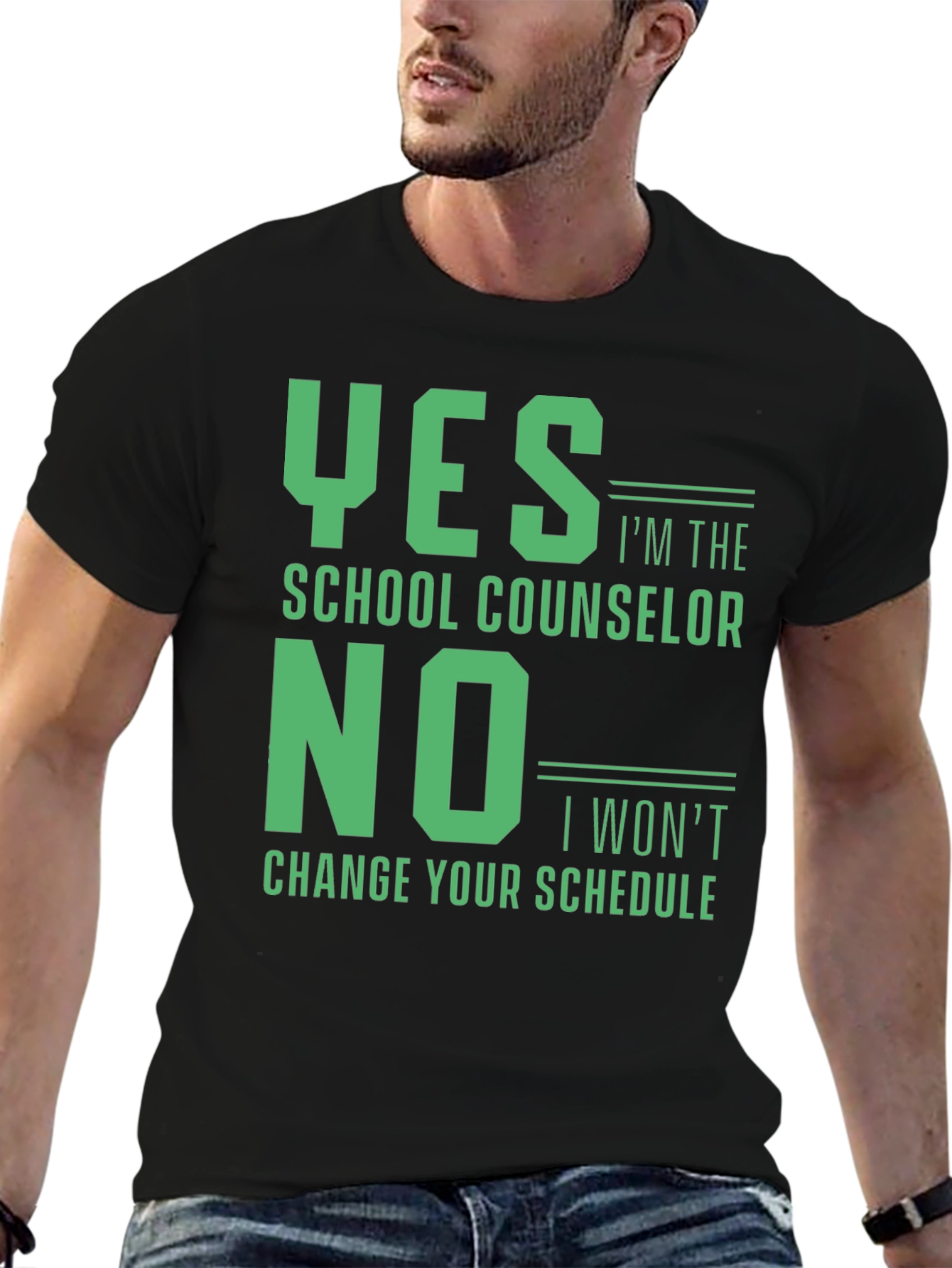 Black School Counselor T-Shirt: Yes I'm the, No I Won't Change Your Schedule view 6