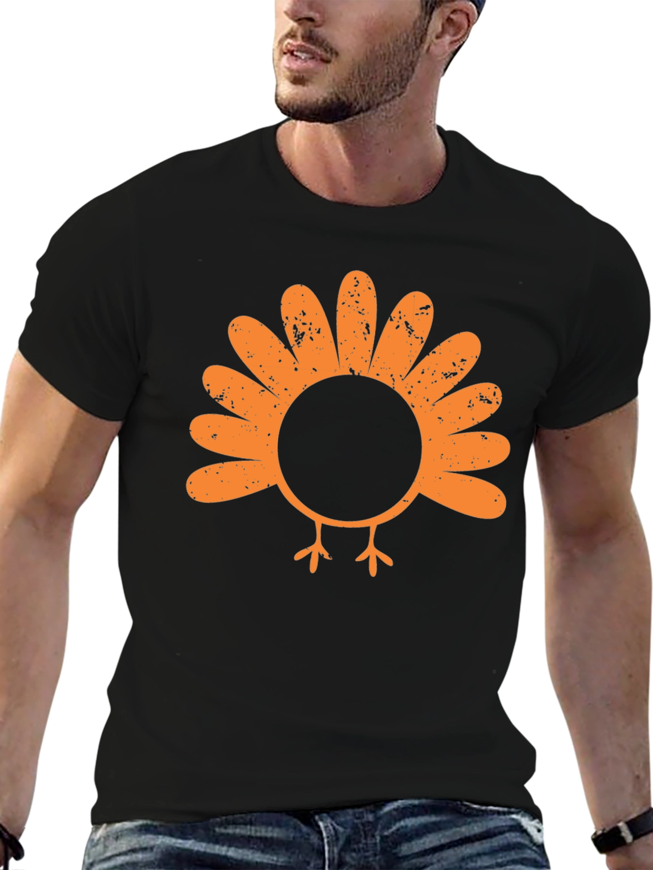 Black Turkey Graphic Tee - Thanksgiving T-Shirt view 6