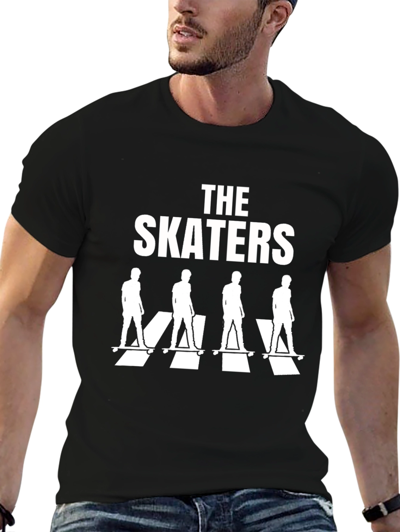 Black The Skaters T-Shirt - Abbey Road Inspired Black Tee view 6