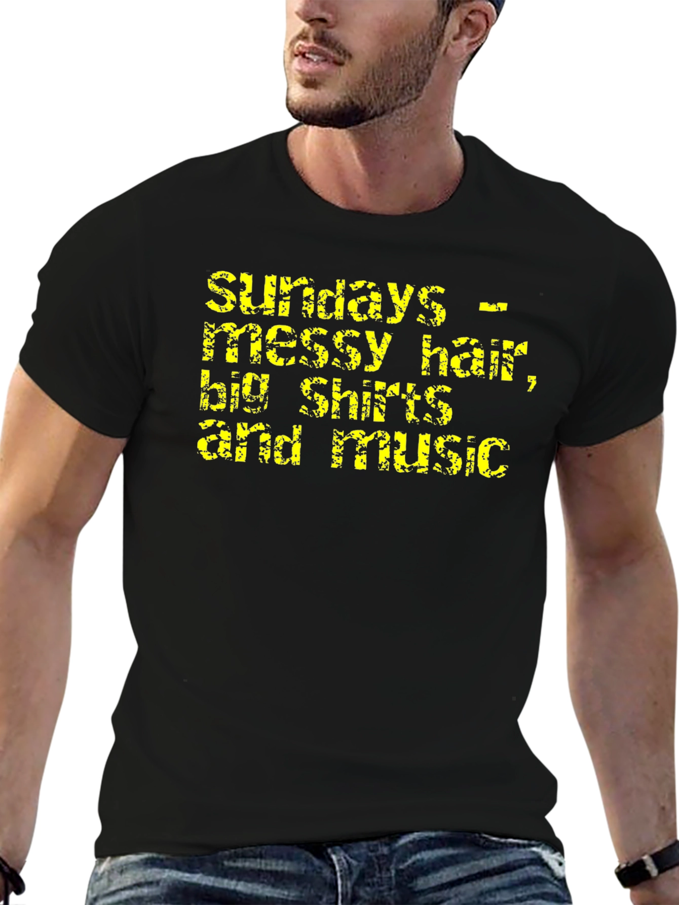 Black Sundays - Messy Hair, Big Shirts & Music T-Shirt view 6