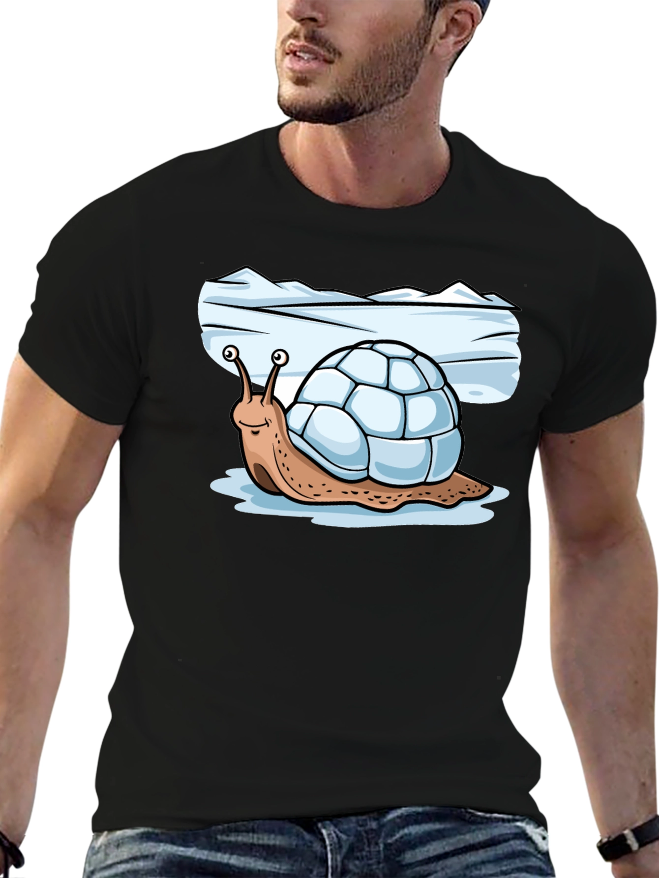 Black Igloo Snail Black T-Shirt view 6