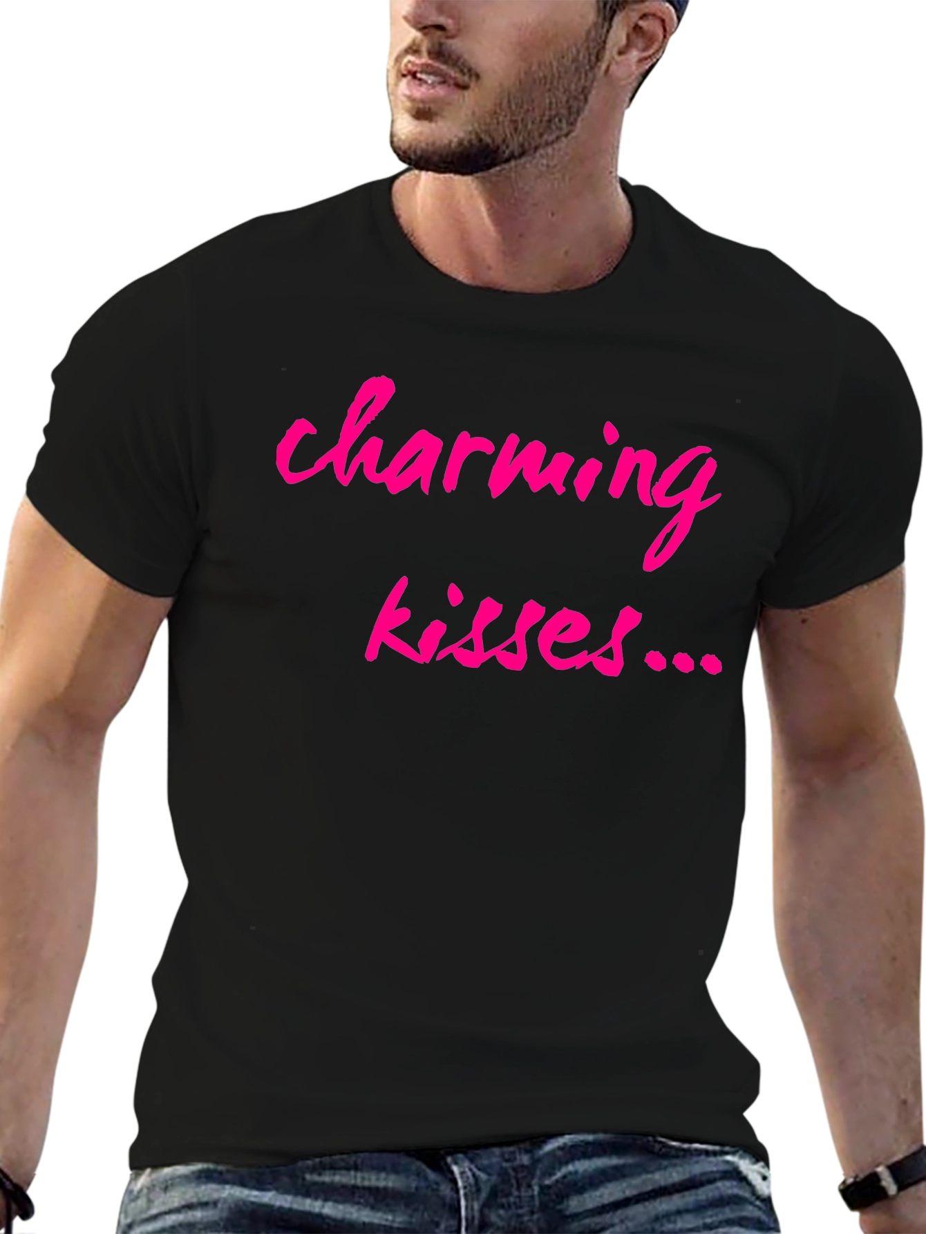 Black Charming Kisses Graphic T-Shirt view 6