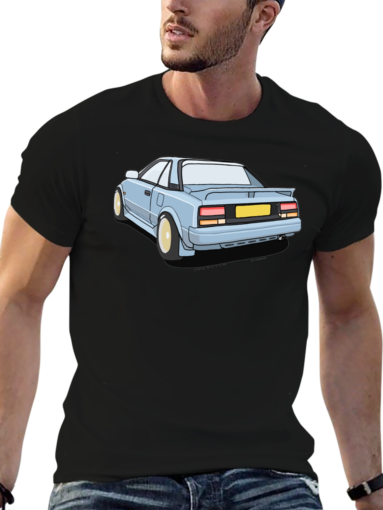 Cool Car Graphic Tee - Black Cotton T-Shirt - 6
