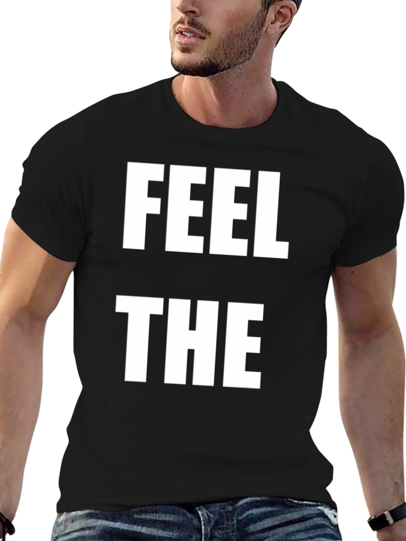 Black Feel The T-Shirt Black Cotton Tee view 6