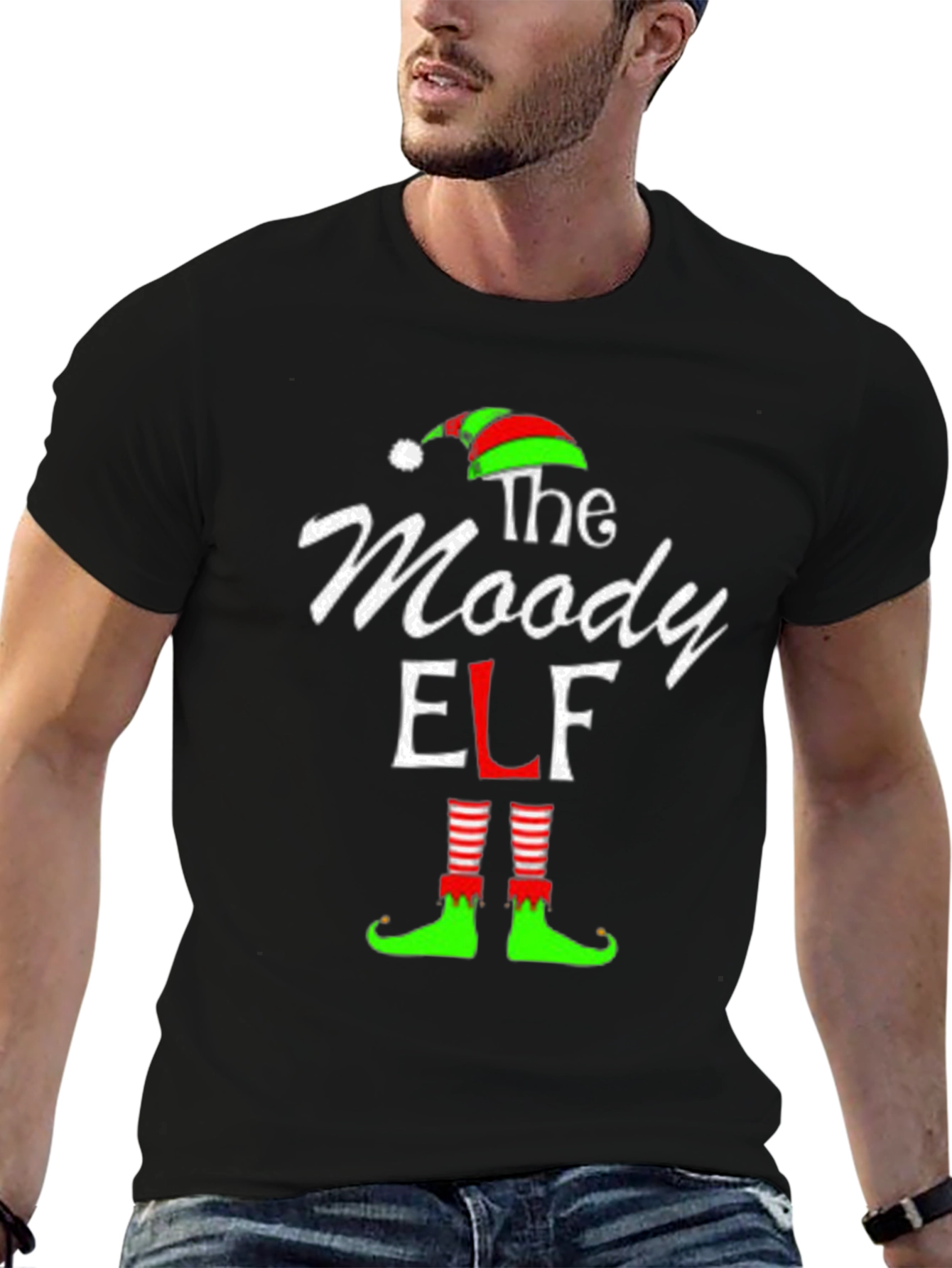 Black The Moody Elf T-Shirt - Holiday Fun view 6