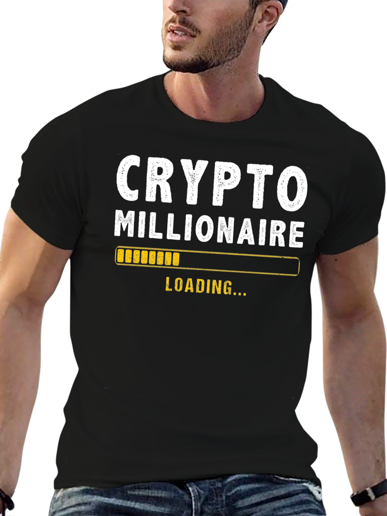 Black Crypto Millionaire Loading T-Shirt view 6