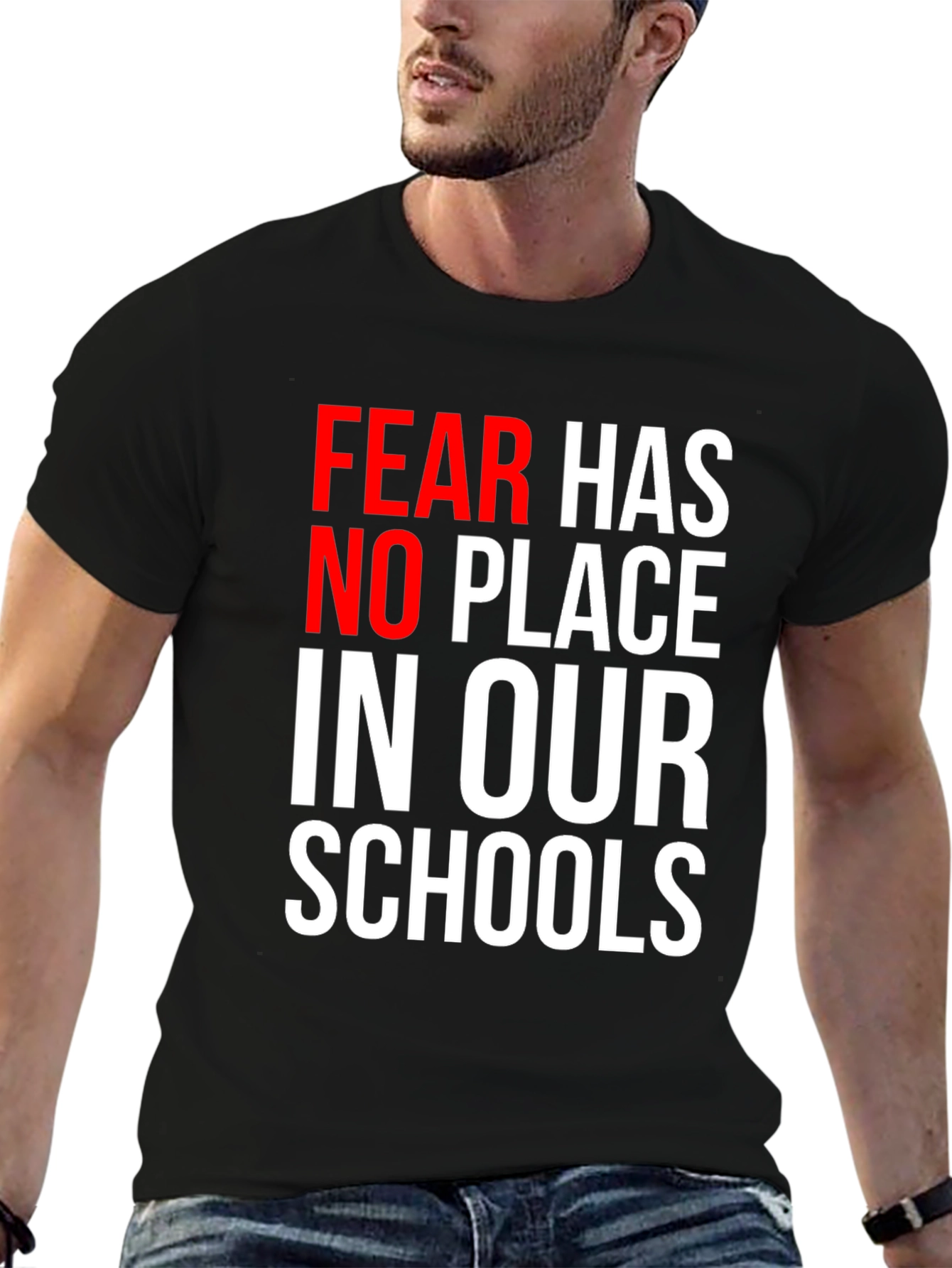 Black Fear Has No Place in Our Schools Graphic Tee view 6