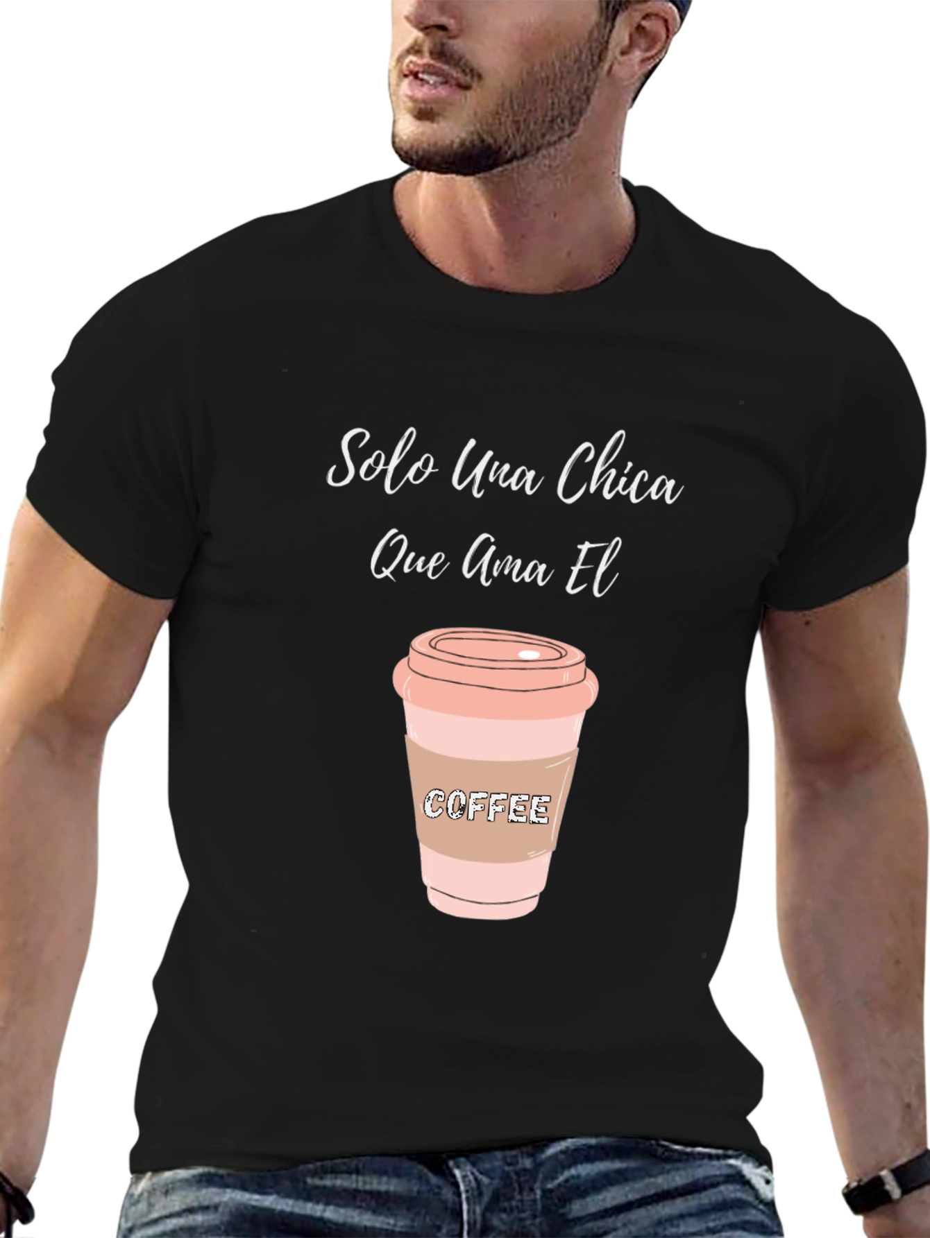 Black Coffee Lover's Tee: Solo Una Chica Graphic T-Shirt view 6