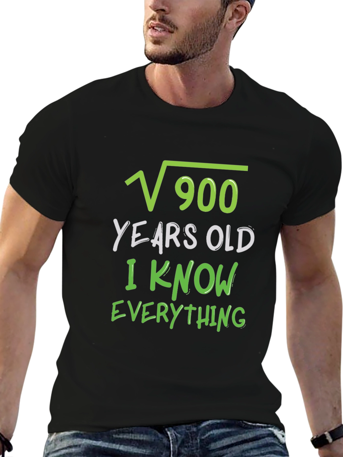 Black Funny Math Joke T-Shirt - √900 Years Old view 6