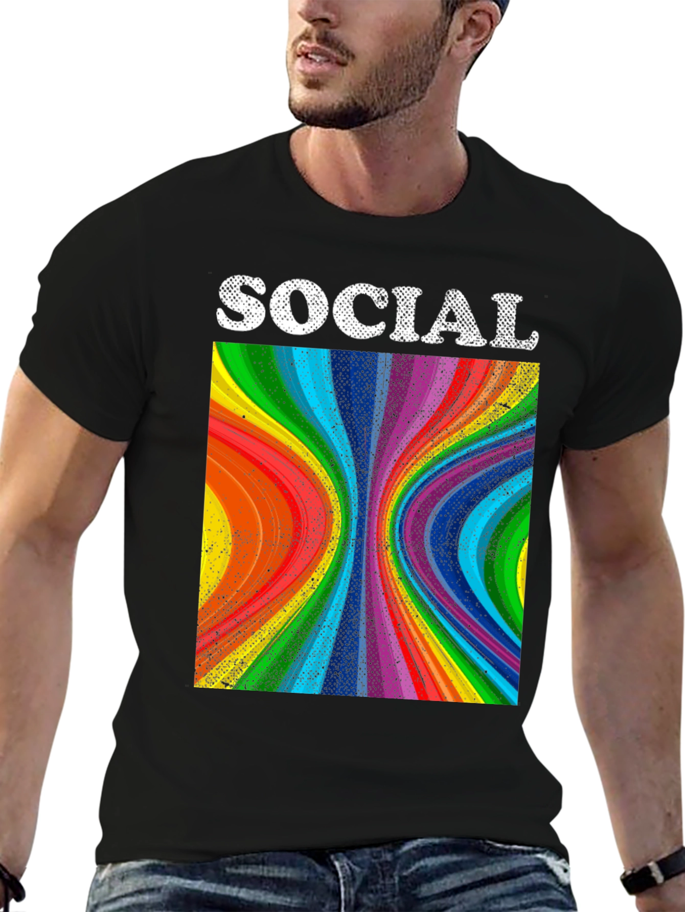 Black Social Spectrum T-Shirt view 6