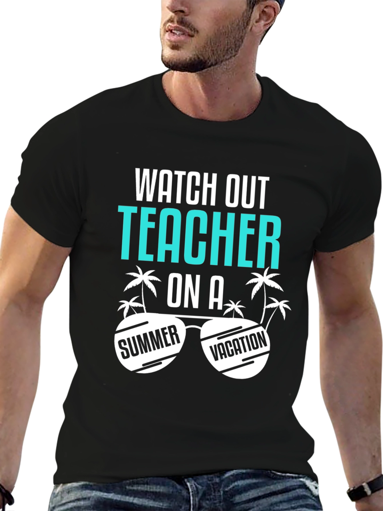 Black Teacher Summer Vacation T-Shirt view 6