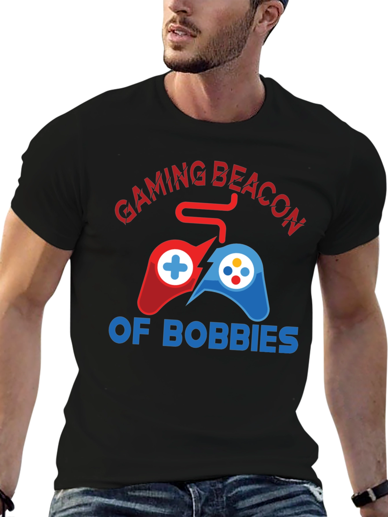 Black Gaming Beacon Graphic T-Shirt view 6