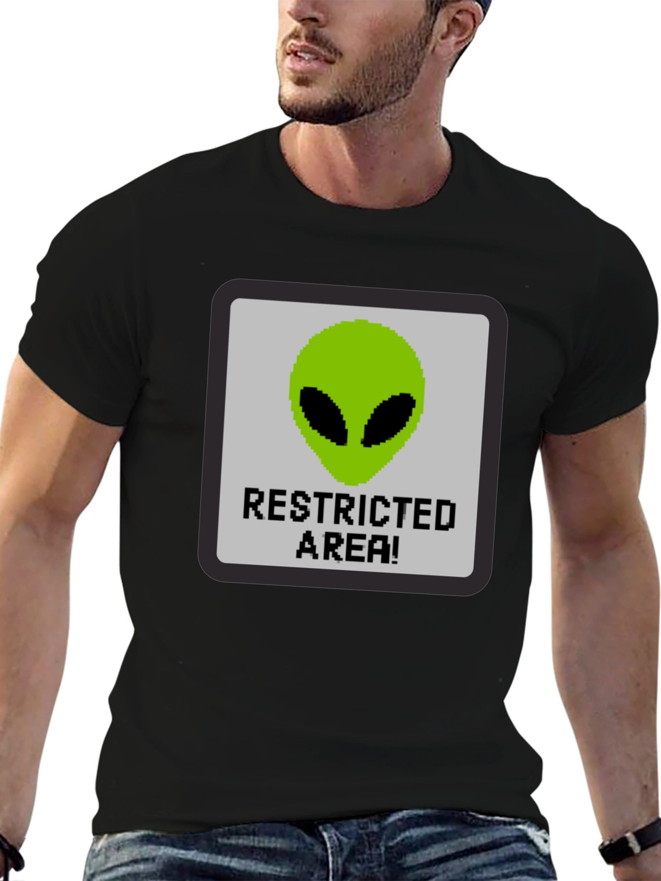 Black Restricted Alien Area Graphic Tee - Black view 6