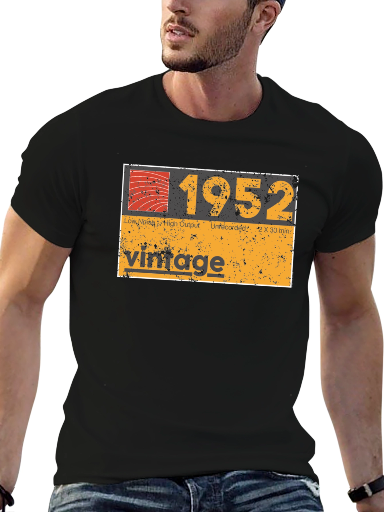 Black Vintage 1952 Cassette Tape T-Shirt view 6