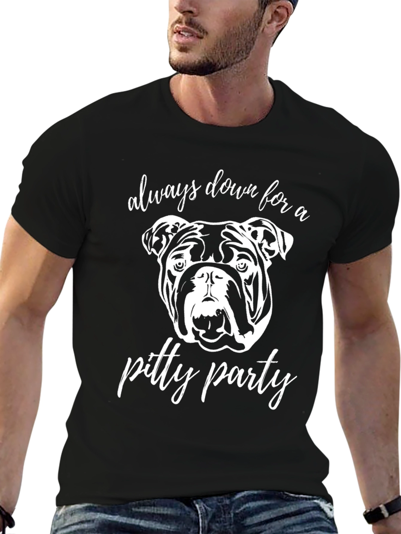 Black Pitty Party Dog Graphic Tee - Always Down view 6