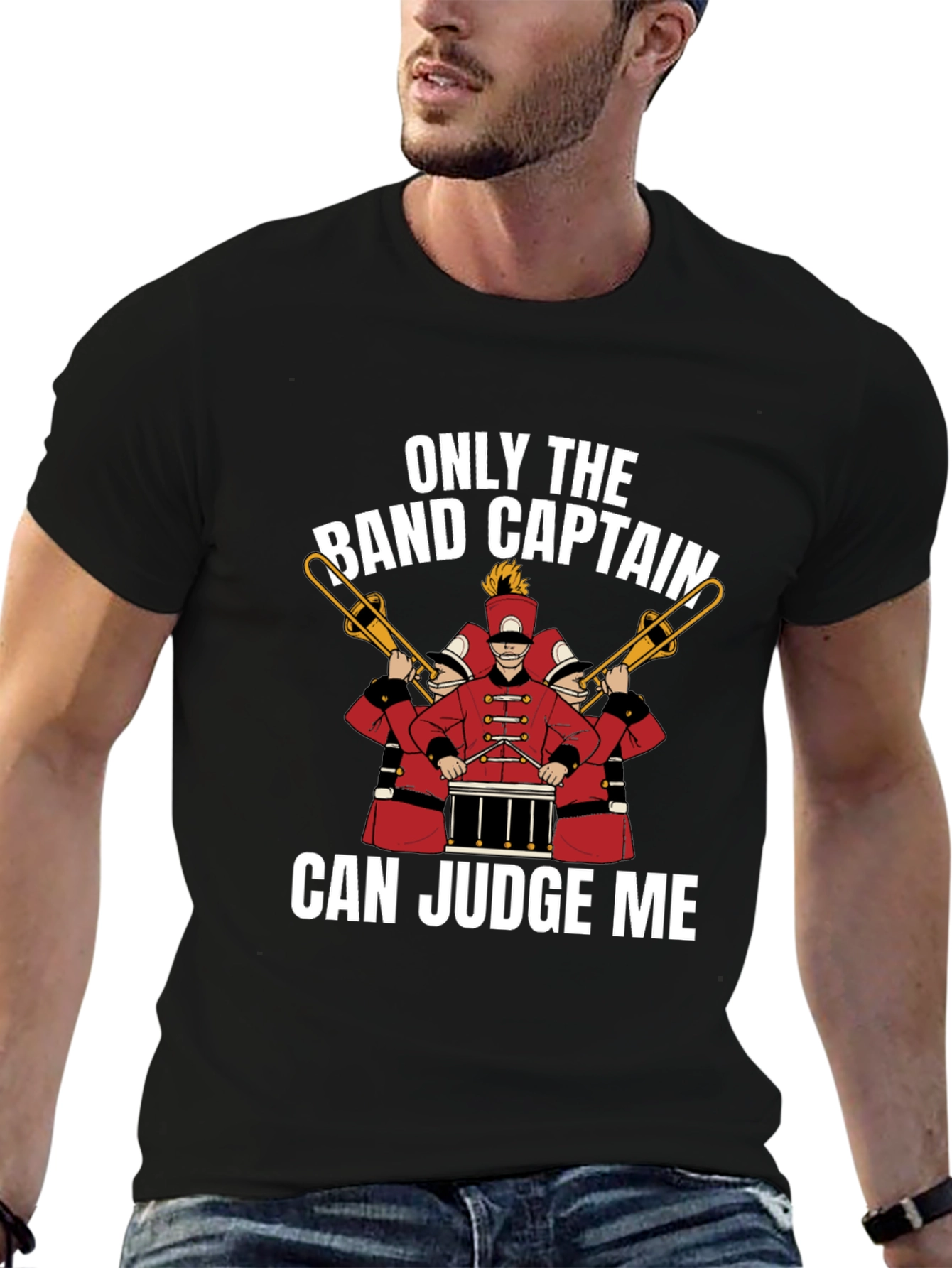 Black Band Captain Judge T-Shirt - Musician Humor view 6