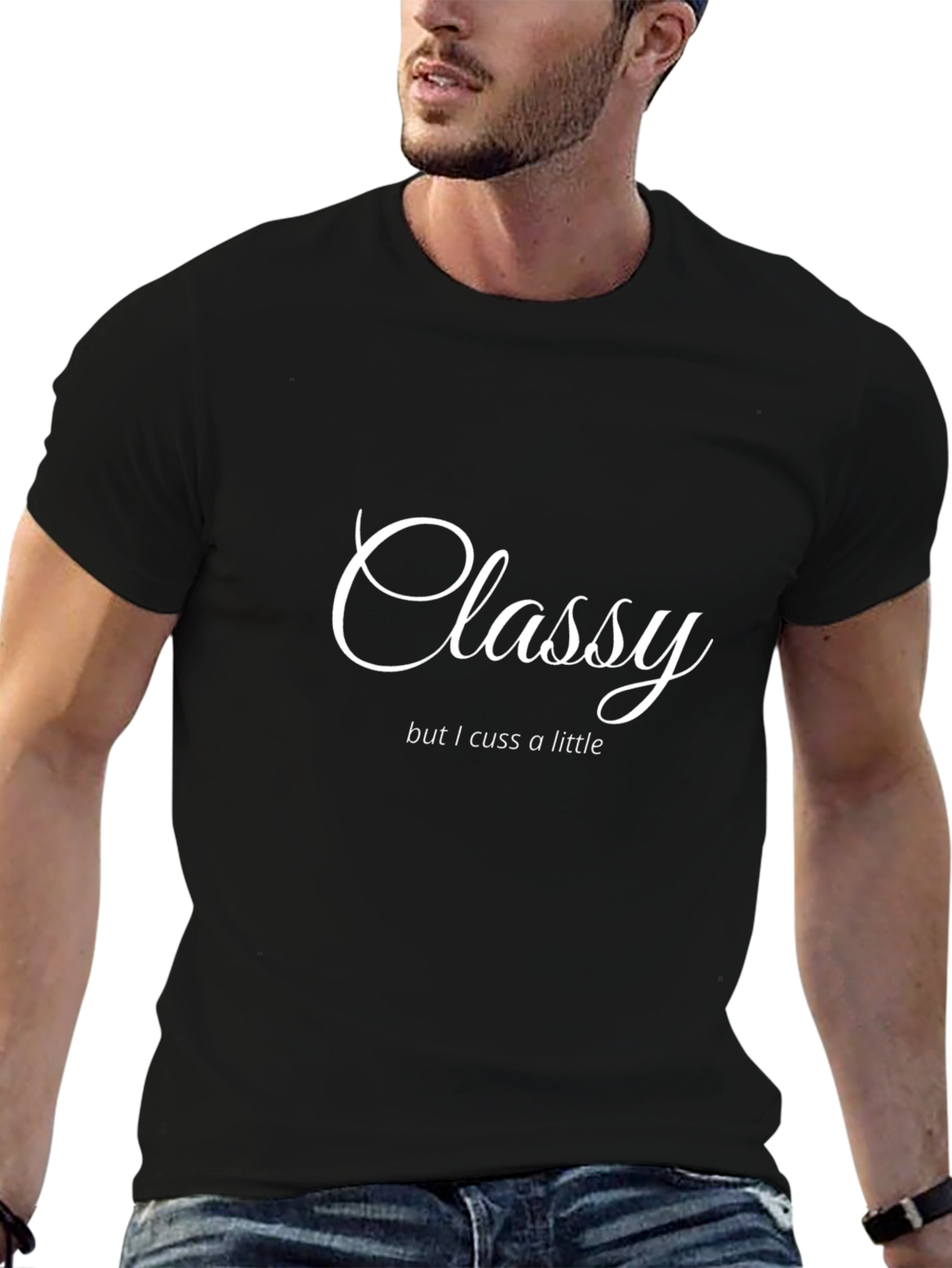 Black Classy But I Cuss a Little T-Shirt view 6