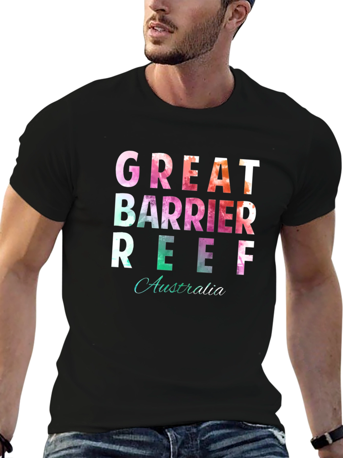 Black Great Barrier Reef Australia T-Shirt view 6