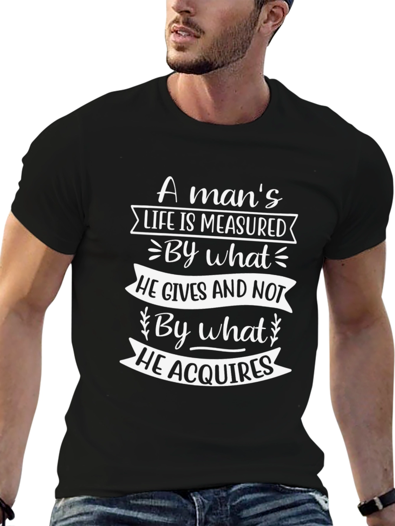 Black Inspirational Quote Graphic T-Shirt view 6