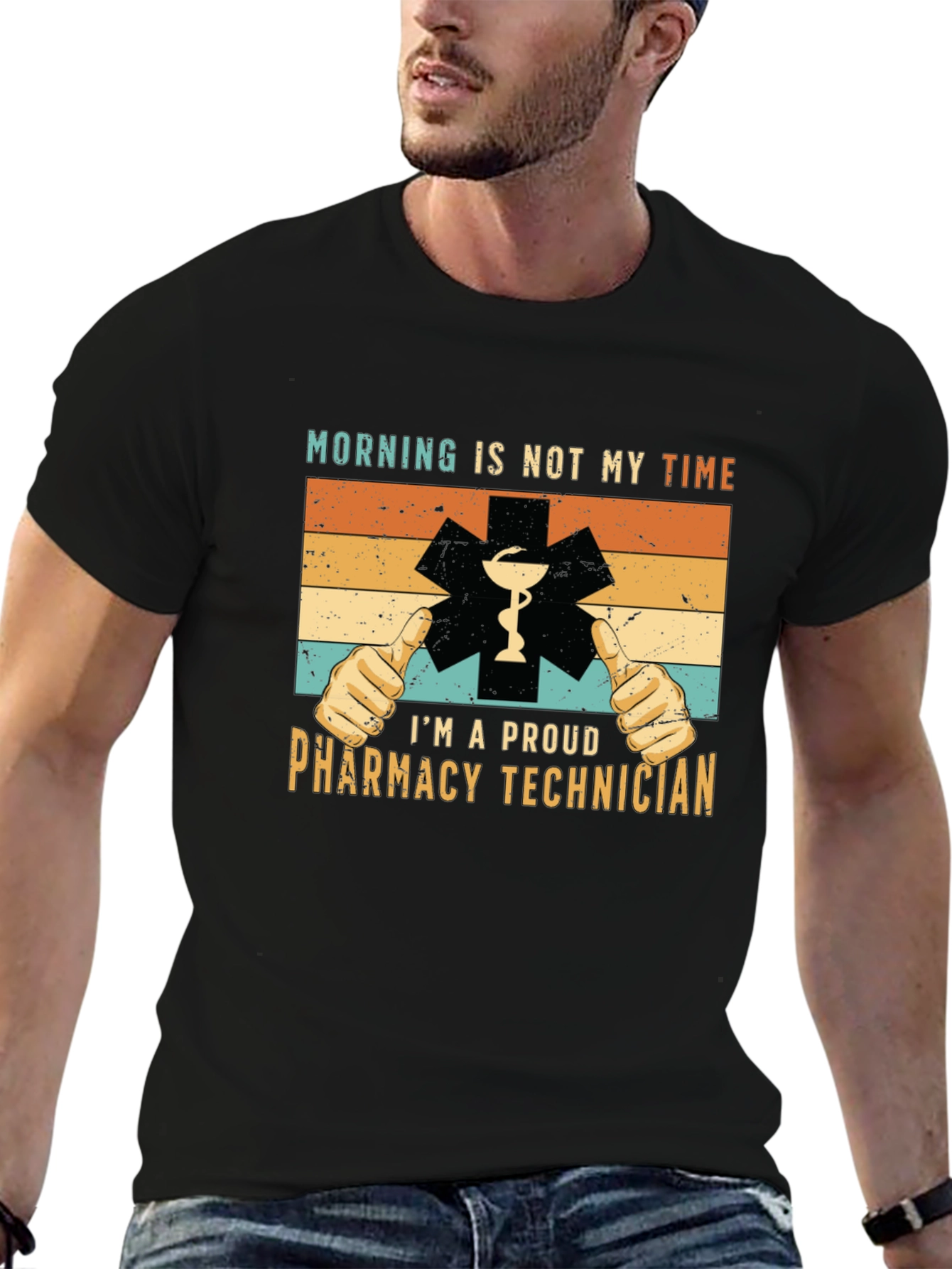 Black Proud Pharmacy Technician T-Shirt view 6