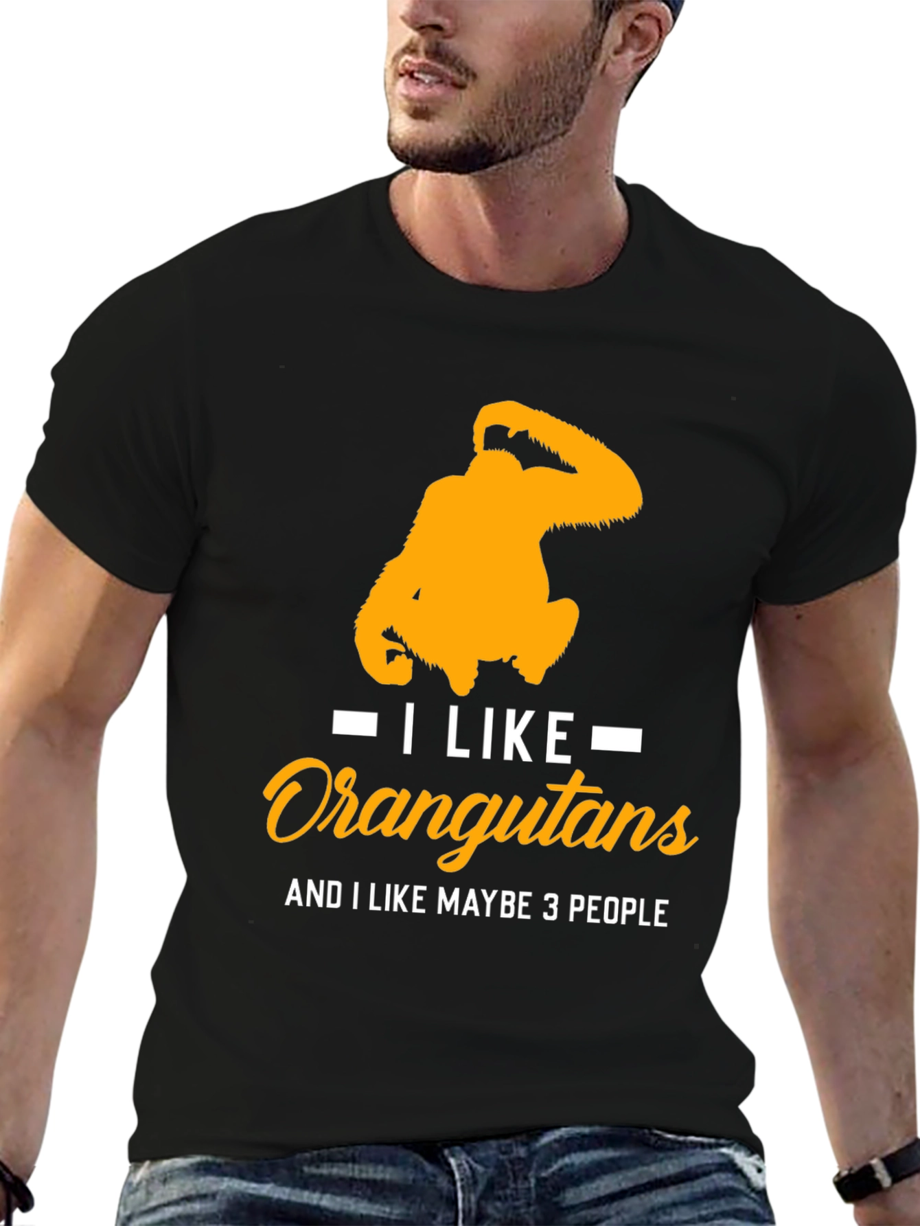 Black I Like Orangutans Graphic T-Shirt view 6