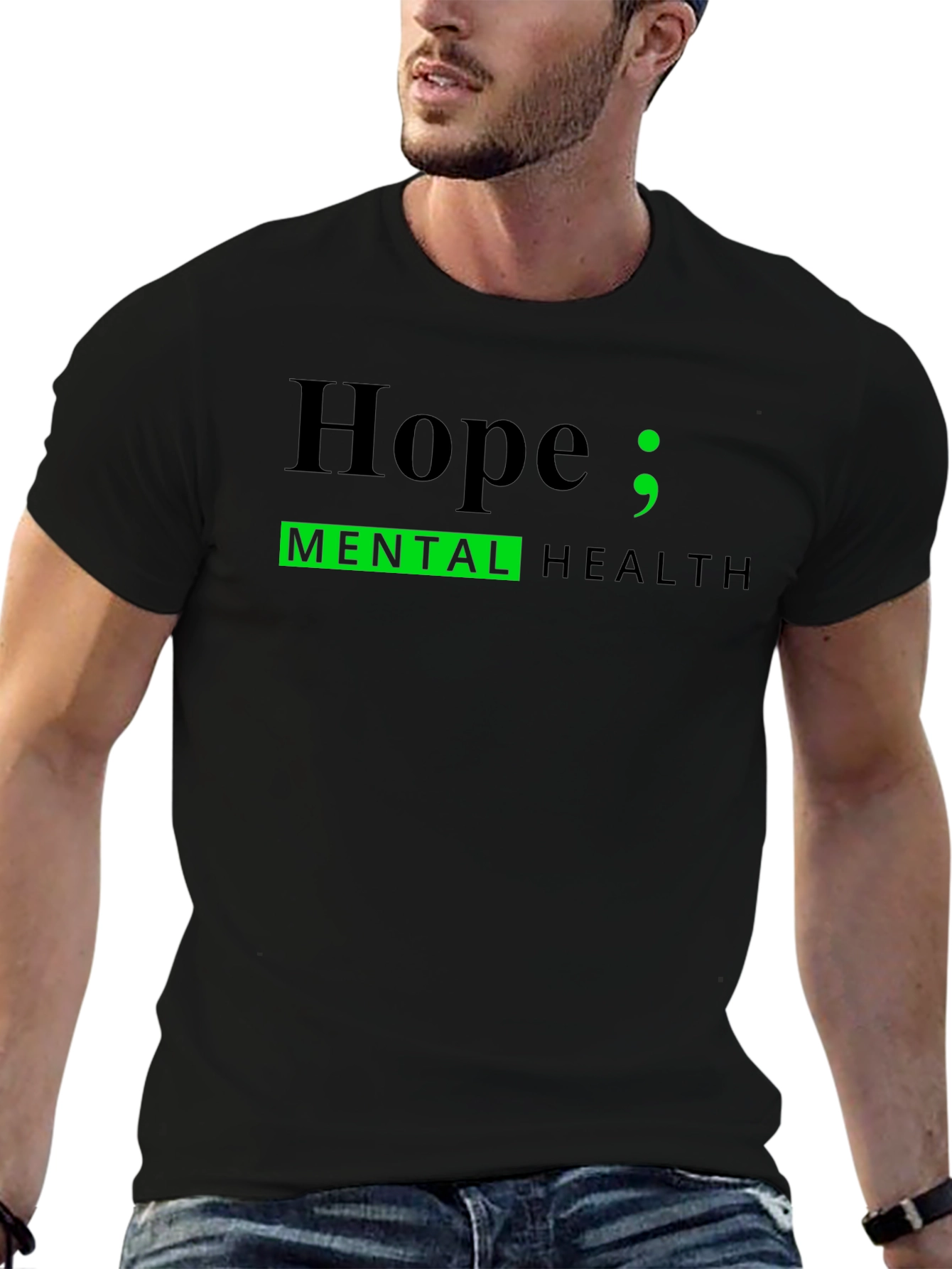 Black Hope; Mental Health Awareness T-Shirt view 6