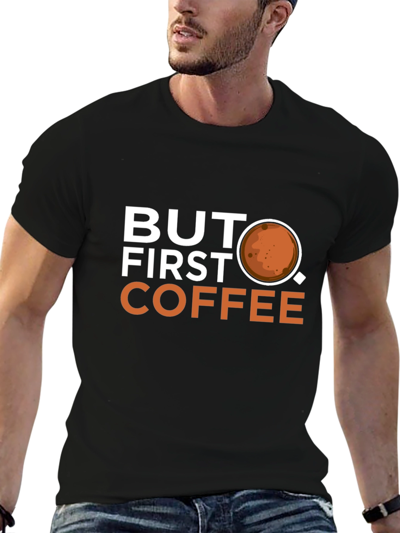 Black But First Coffee Graphic T-Shirt - Casual Wear view 6