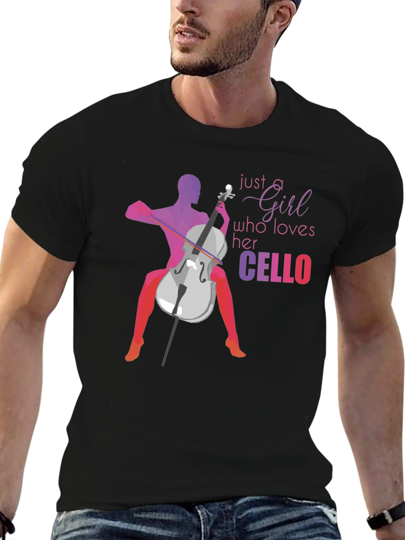 Cello Lover Graphic Tee - Just a Girl Who Loves Her Cello - 6