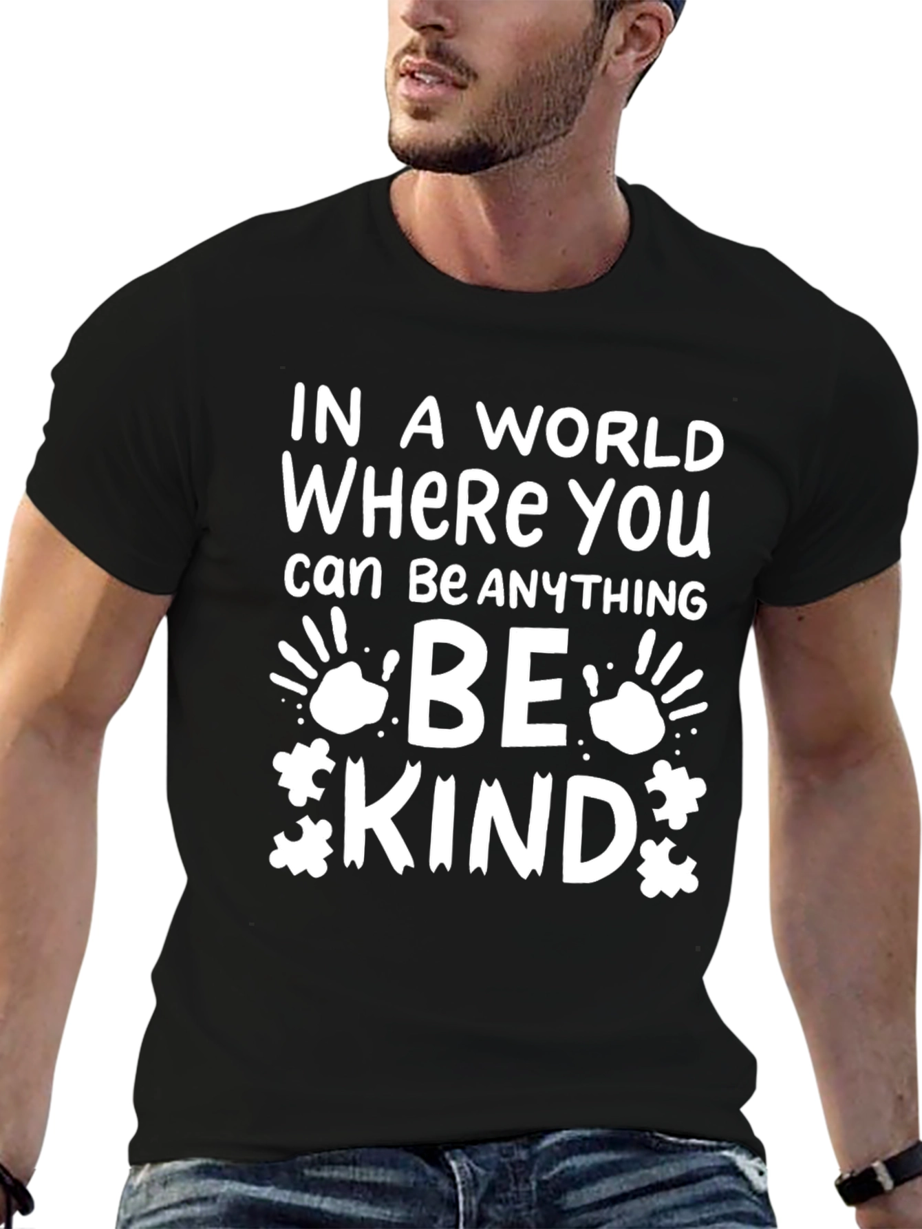 Black Be Kind Graphic Tee - Autism Awareness view 6