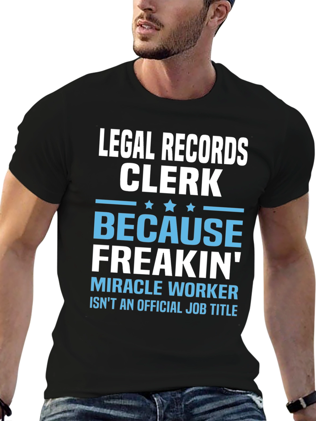 Black Legal Records Clerk Miracle Worker T-Shirt view 6