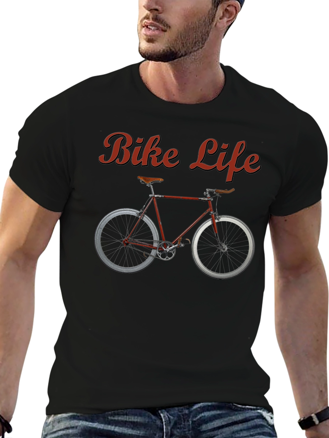 Black Bike Life Graphic Tee - Black view 6