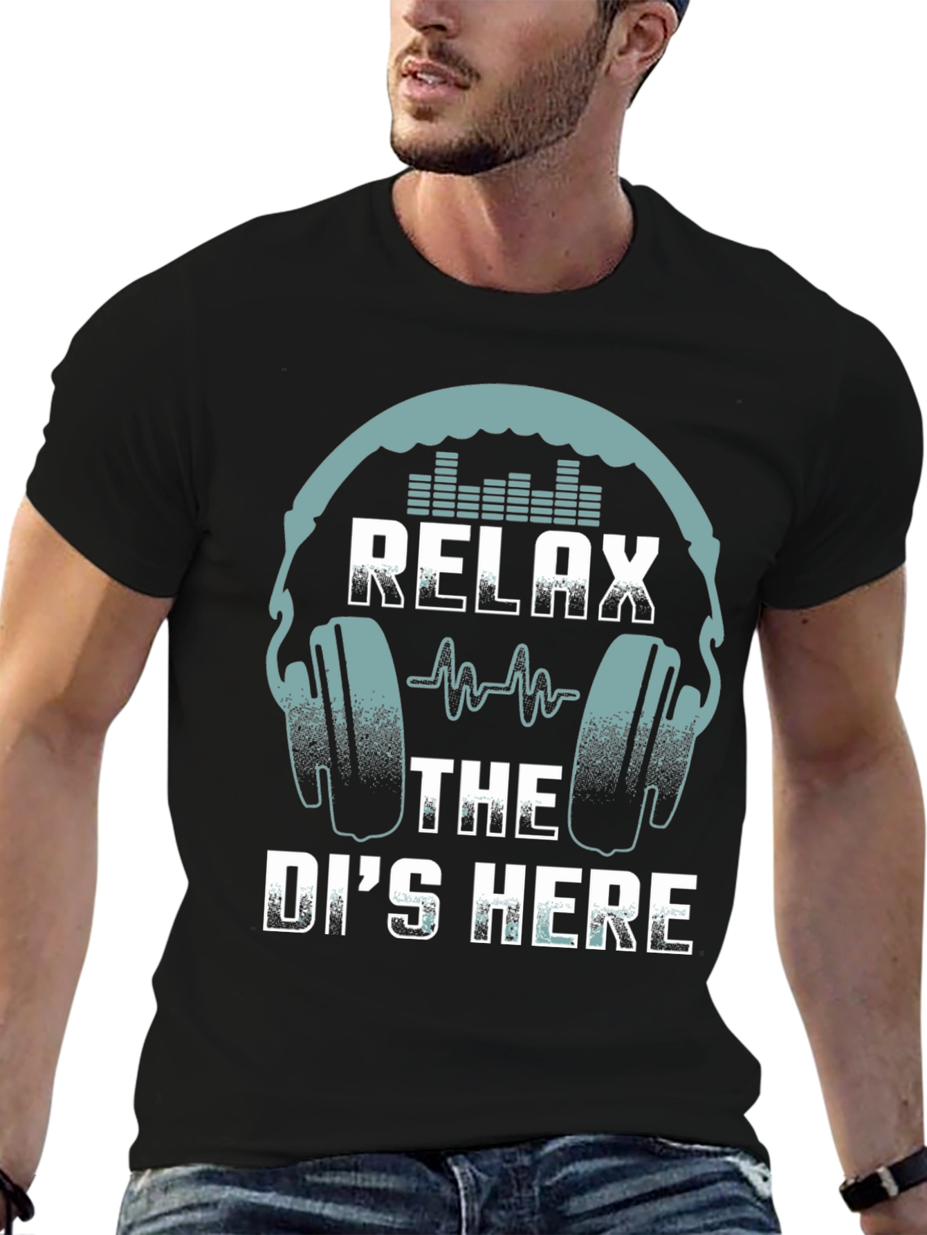 Black Relax The DJ's Here T-Shirt view 6