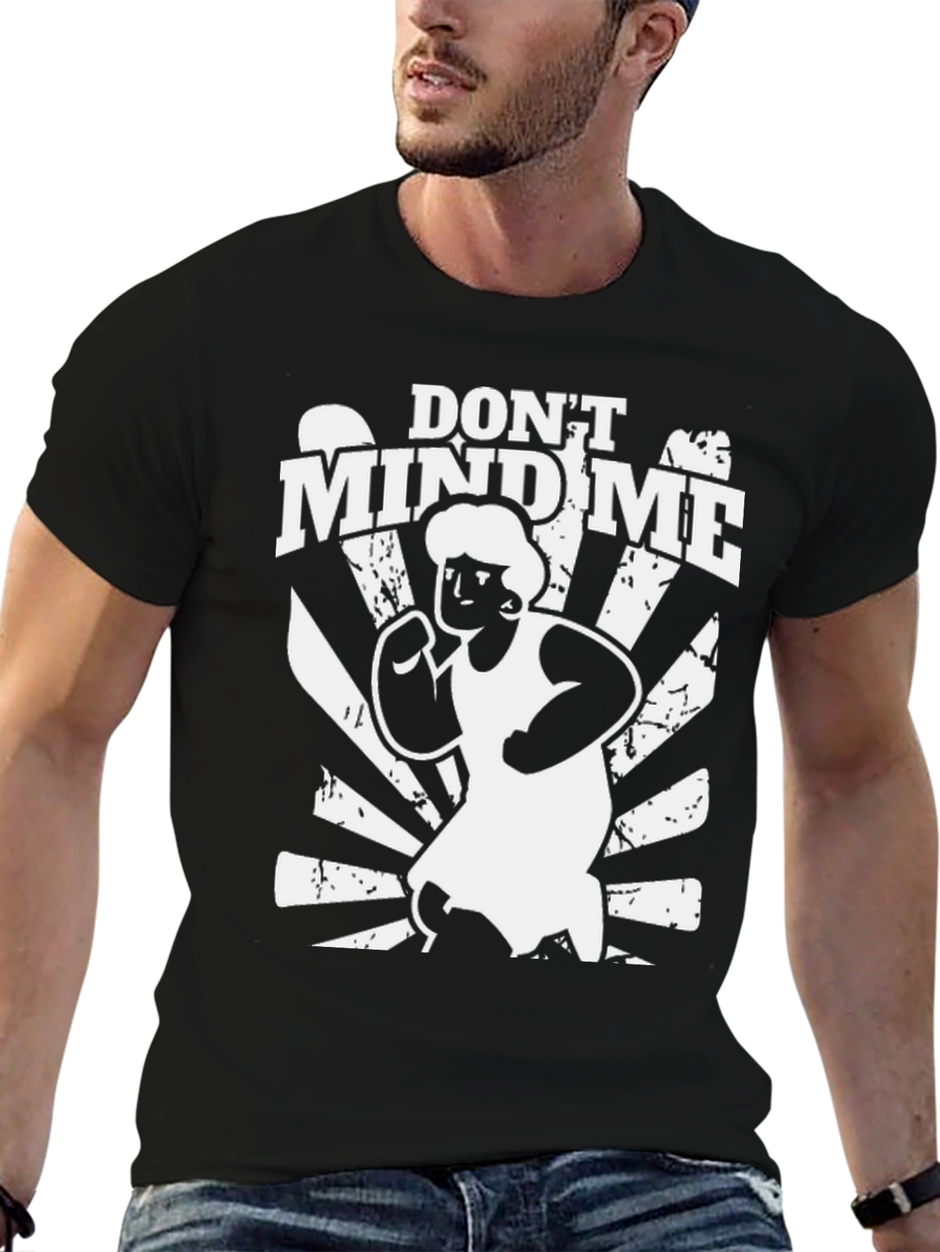 Black Don't Mind Me Funny Graphic Tee view 6