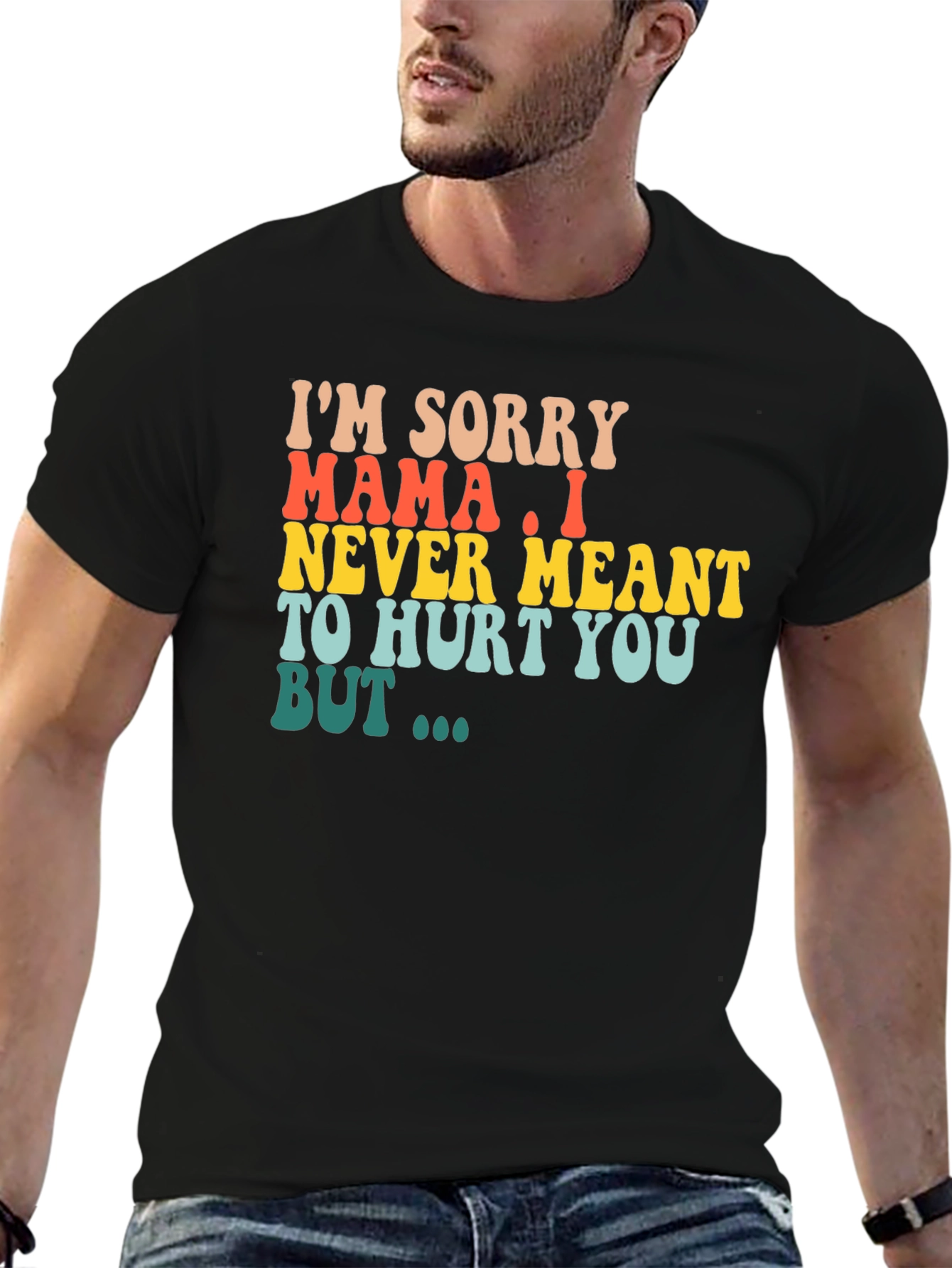 Black Retro Mama Apology Graphic Tee view 6