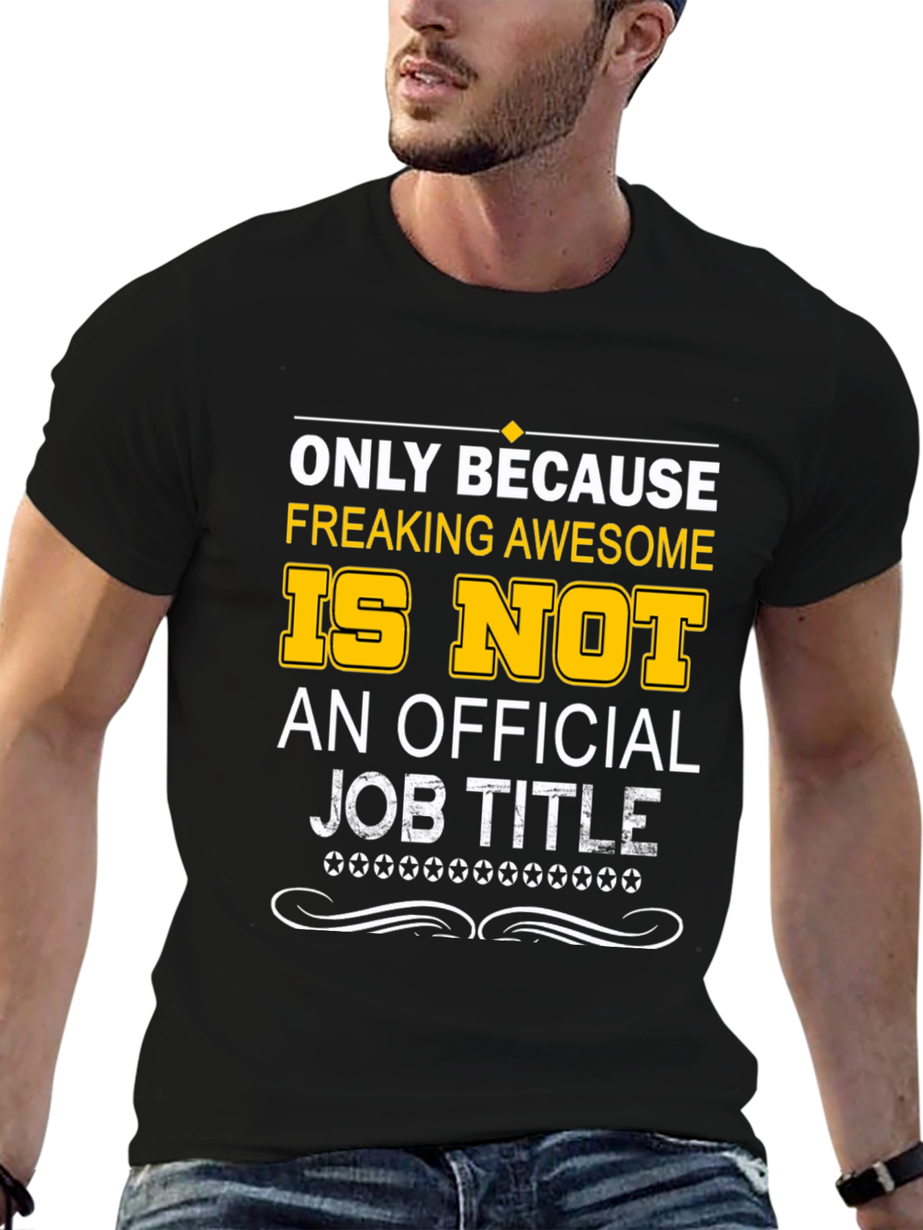 Black Freaking Awesome Official Job Title T-Shirt view 6
